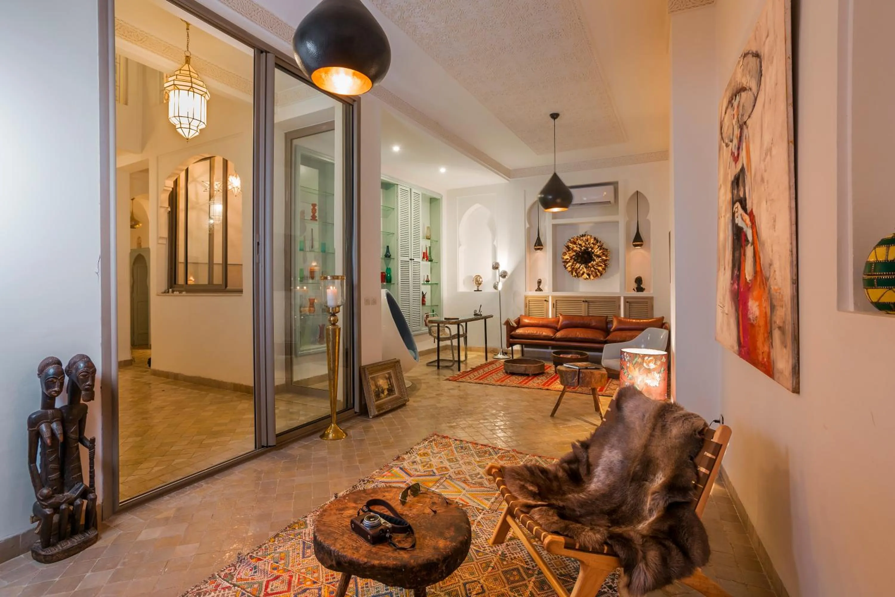 Living room in Riad Lumière