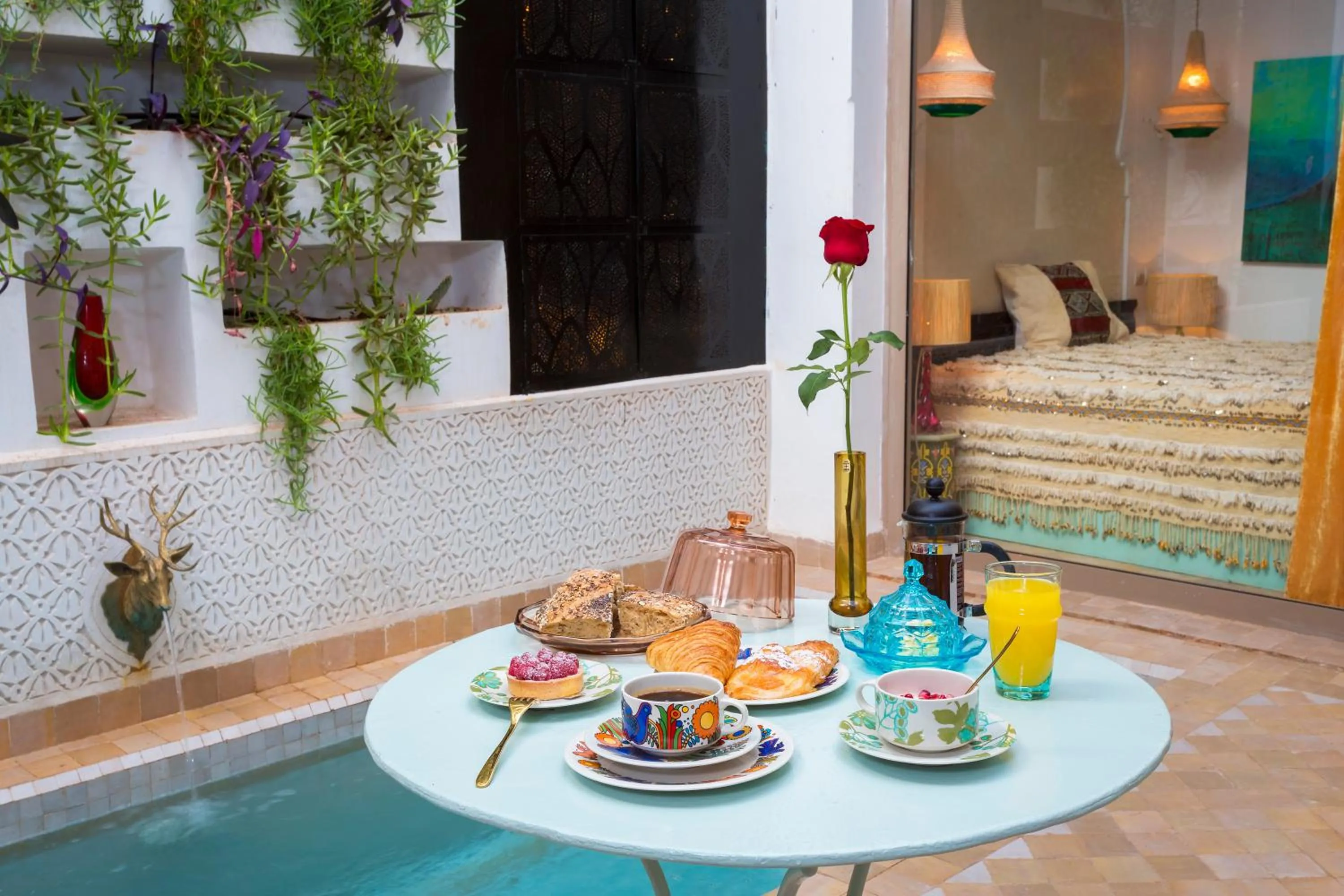 Bed in Riad Lumière