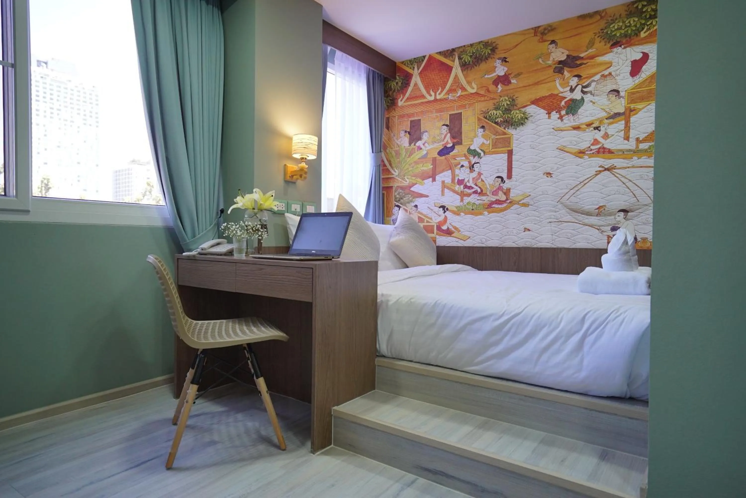 Bed in The Qube fifty Hotel