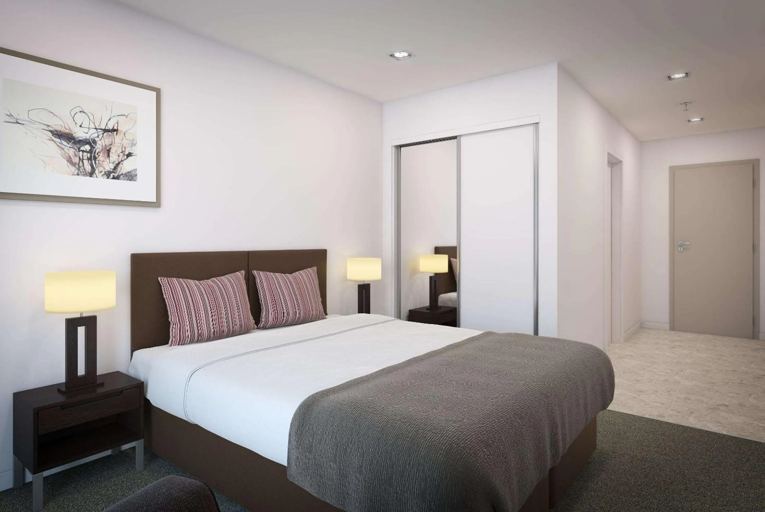 Bedroom, Bed in Ramada Suites By Wyndham Victoria Street West