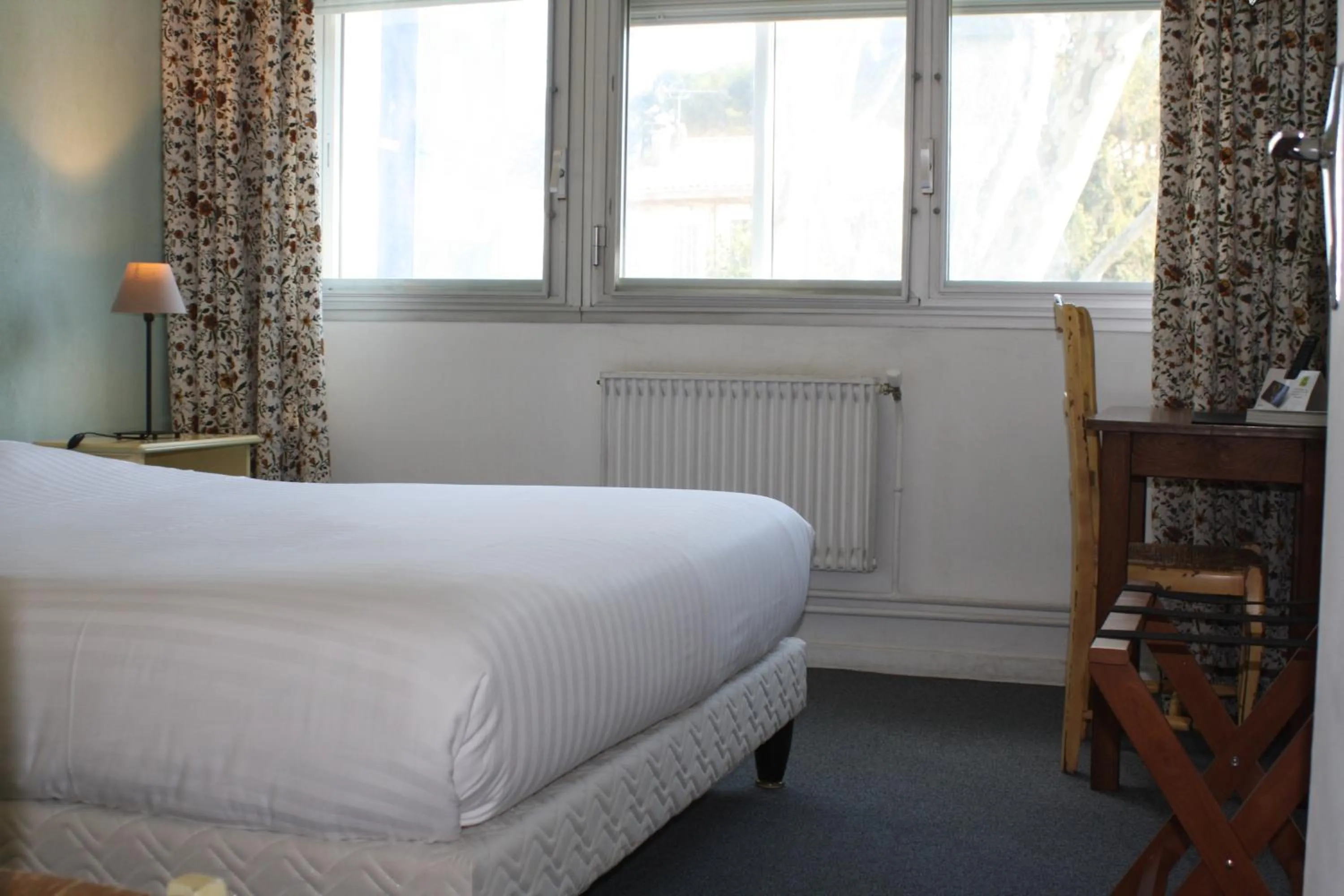 Bed in Logis Hotel du Midi