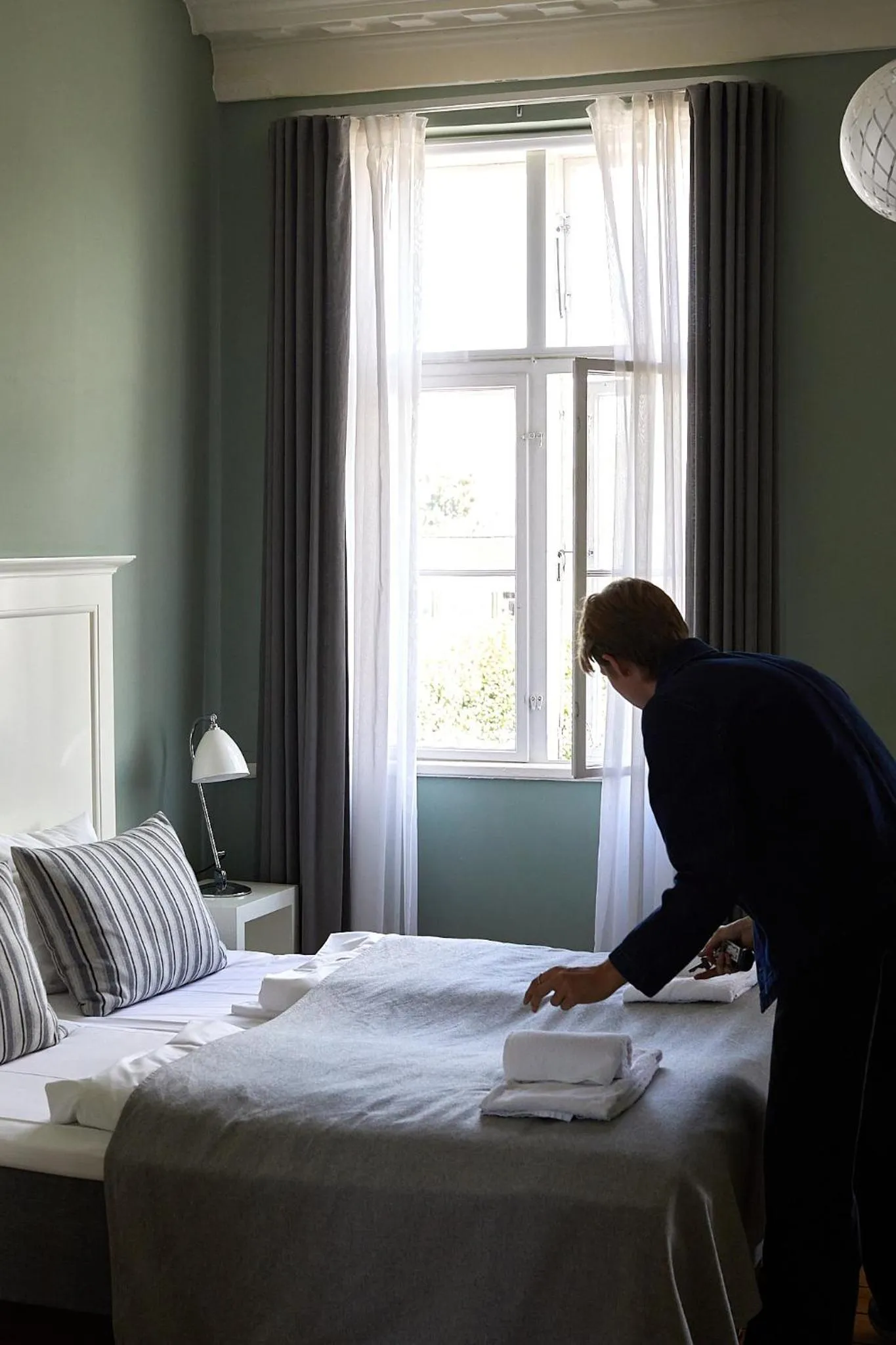 Bed in Hotel Saxkjøbing