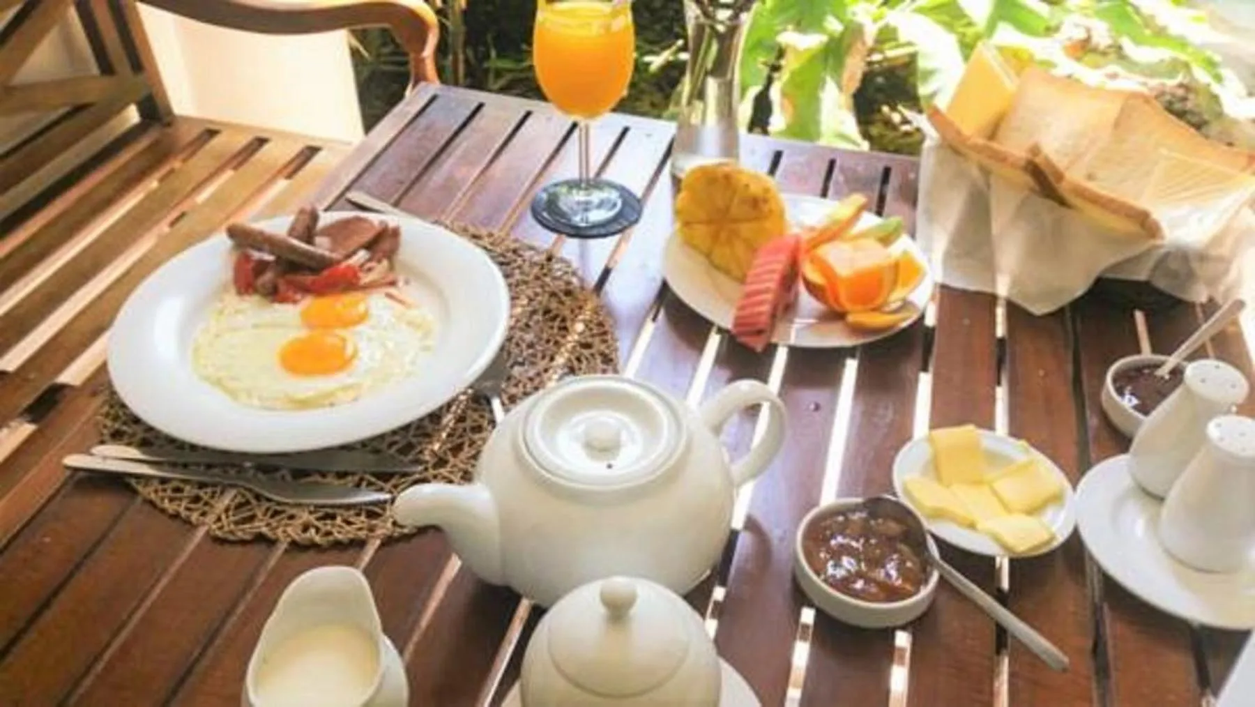 American breakfast in Fort Bliss