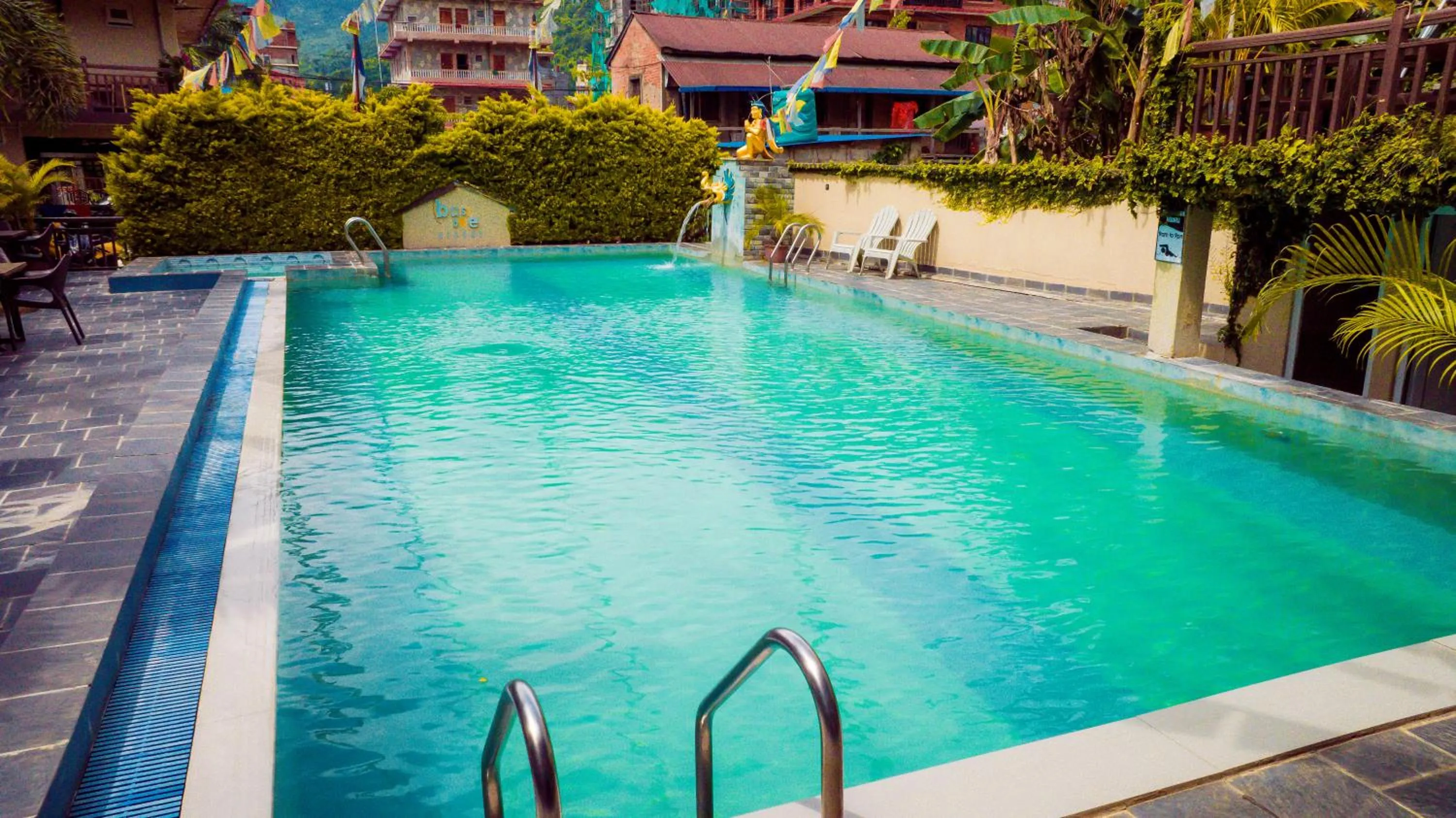 Swimming pool in Busy Bee Resort, Pokhara