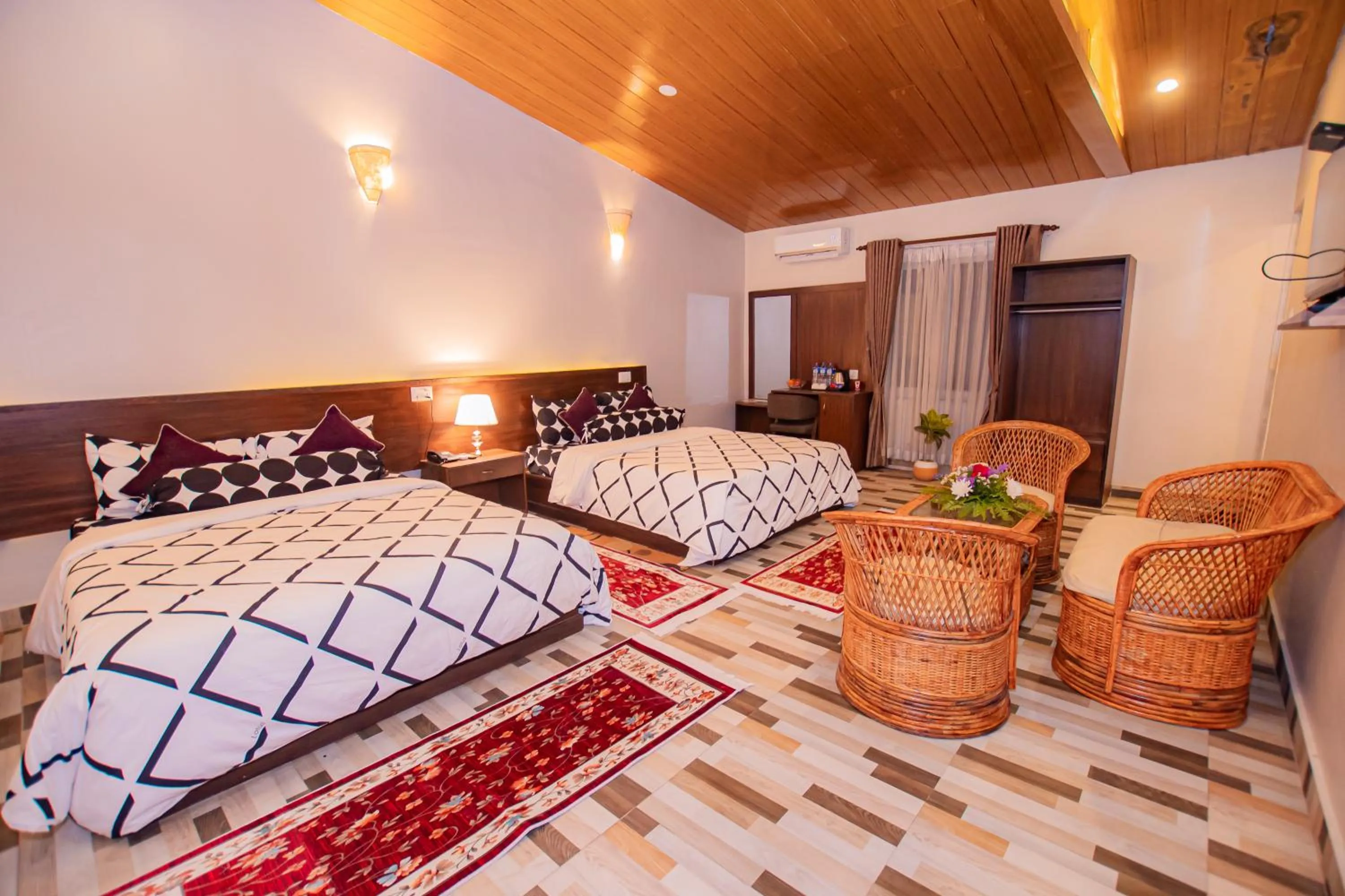 Bed in Busy Bee Resort, Pokhara