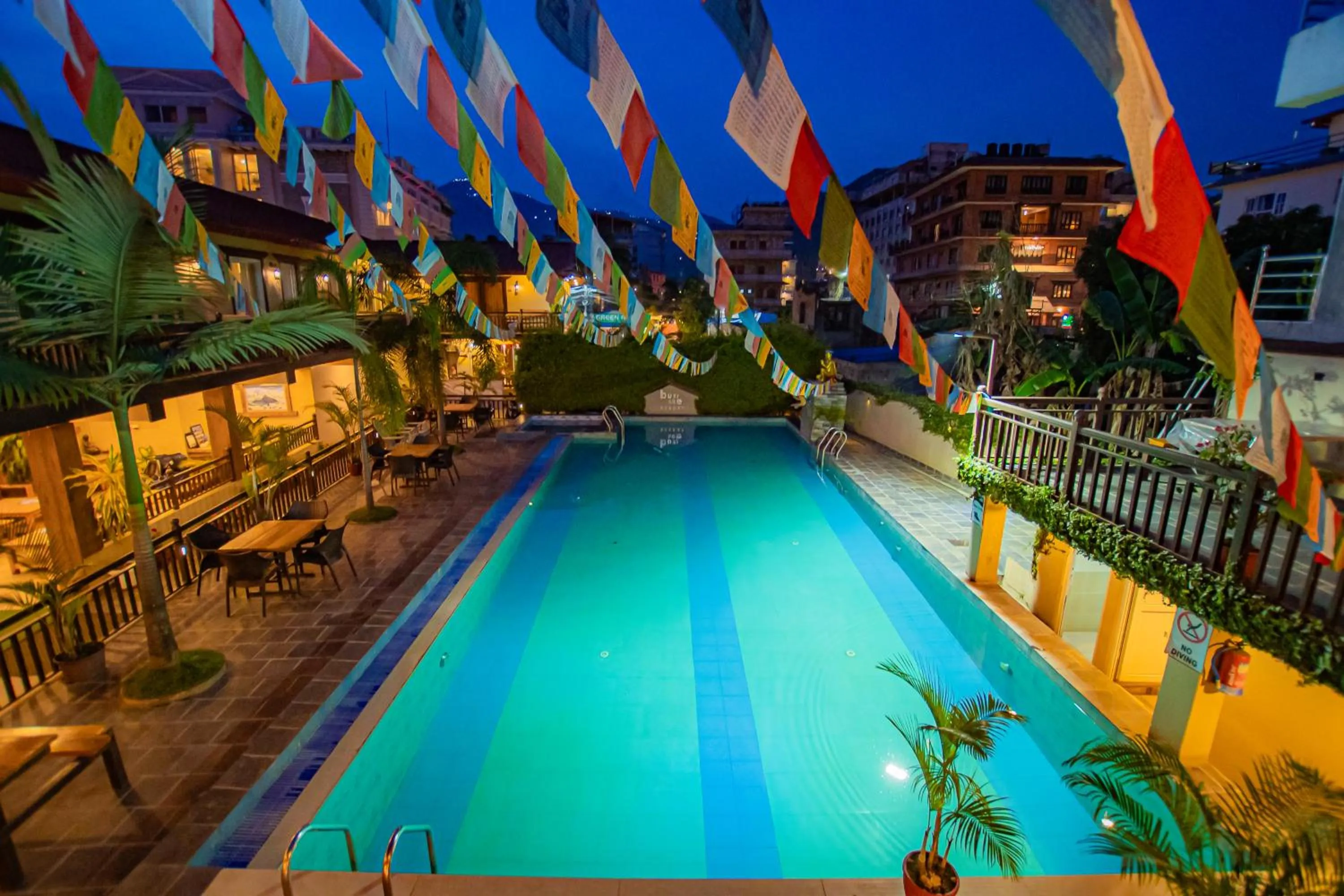 Swimming pool in Busy Bee Resort, Pokhara