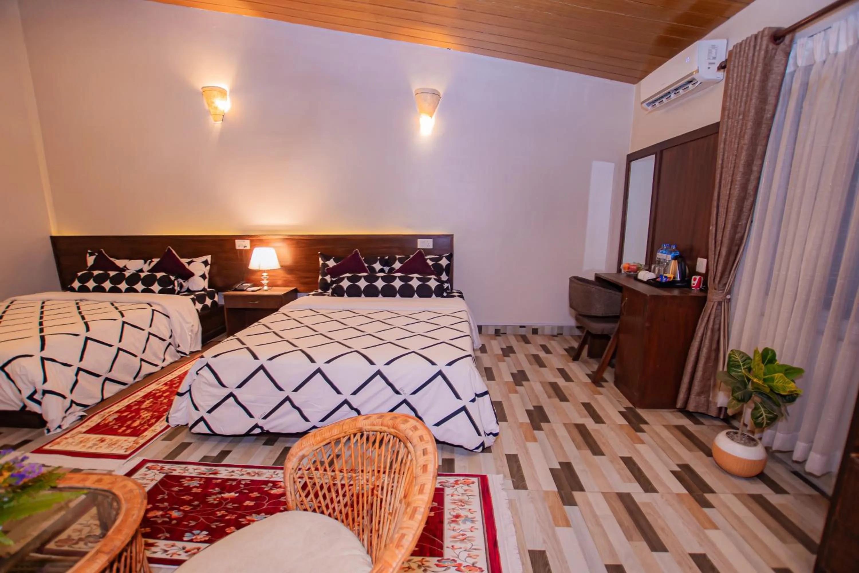 Bed in Busy Bee Resort, Pokhara