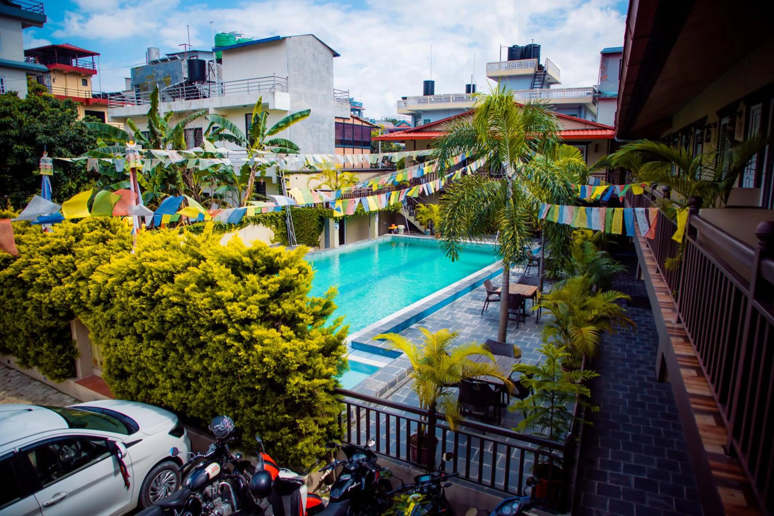 Swimming pool in Busy Bee Resort, Pokhara