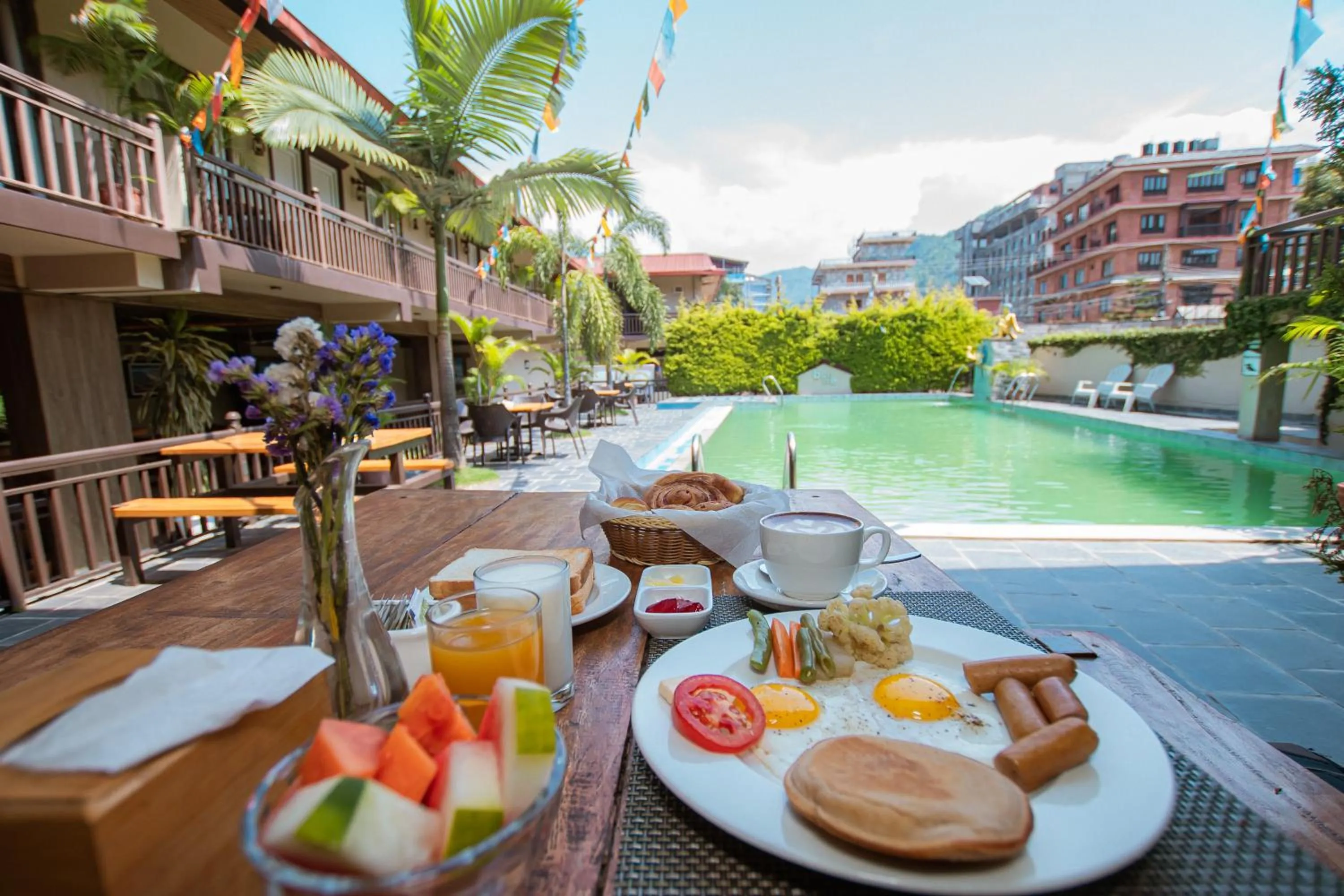Swimming pool in Busy Bee Resort, Pokhara