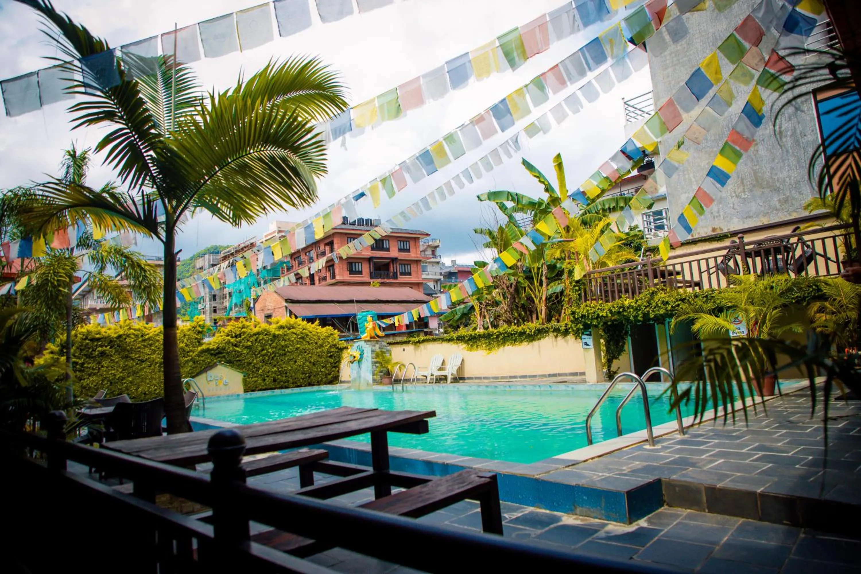 Swimming pool in Busy Bee Resort, Pokhara