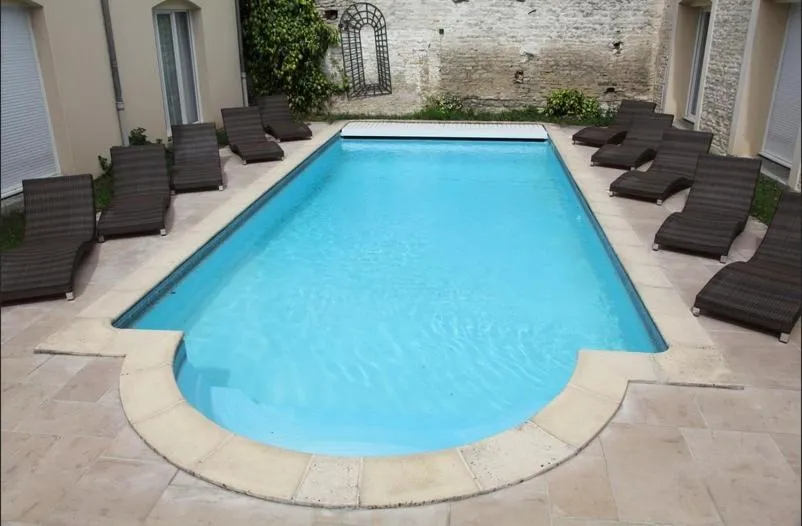 Pool view in Logis Le Saint Nicolas