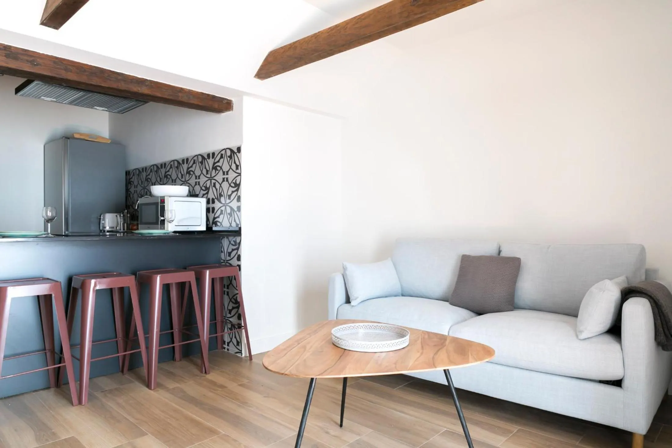 Kitchen or kitchenette in Aqua Apartments Málaga