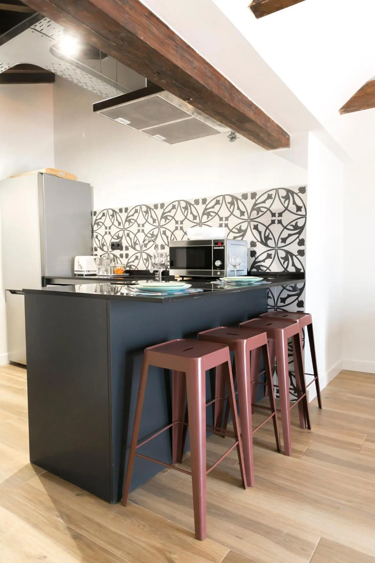 Kitchen or kitchenette in Aqua Apartments Málaga