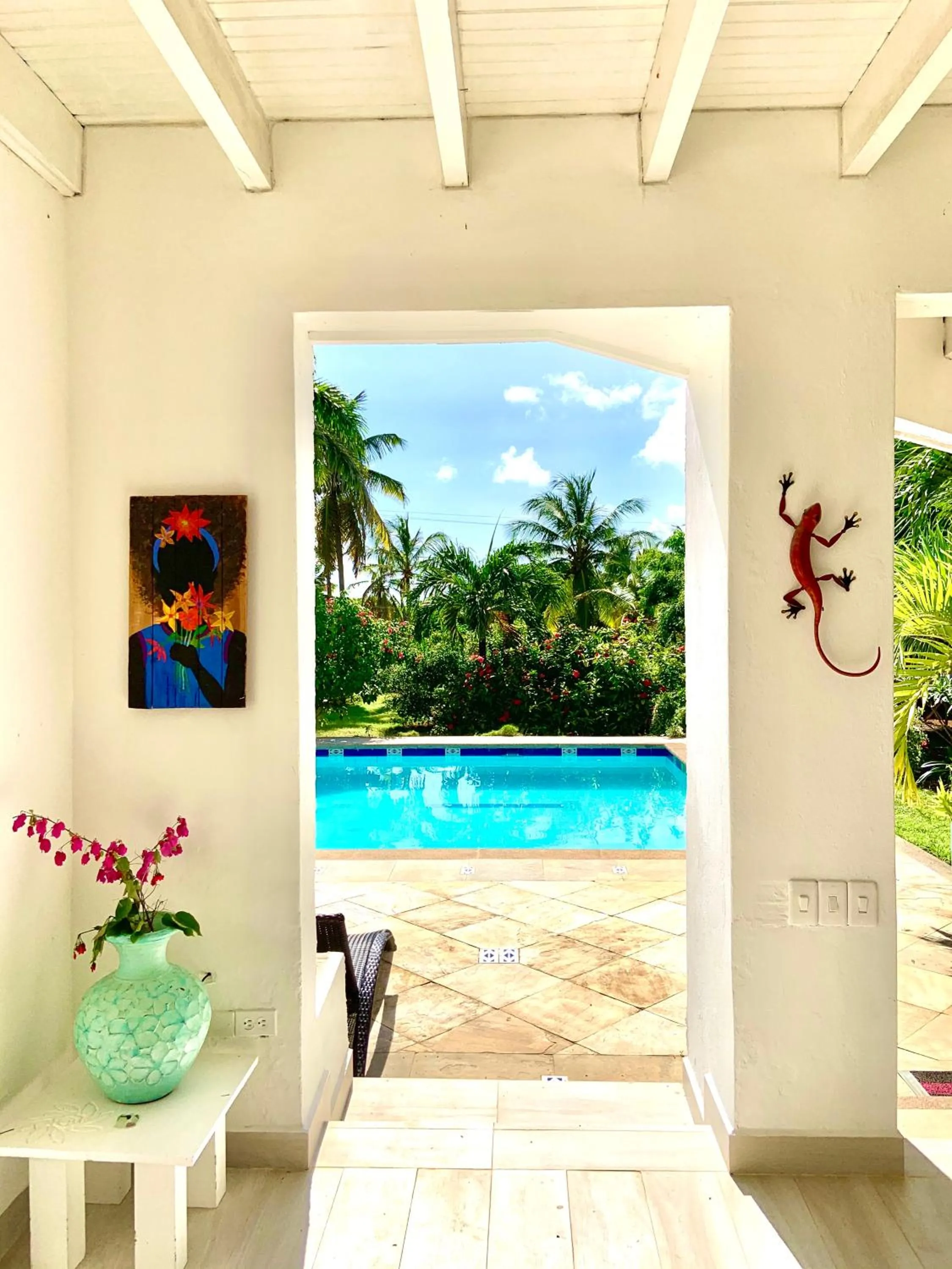 Pool view in Casa de las Flores tropical