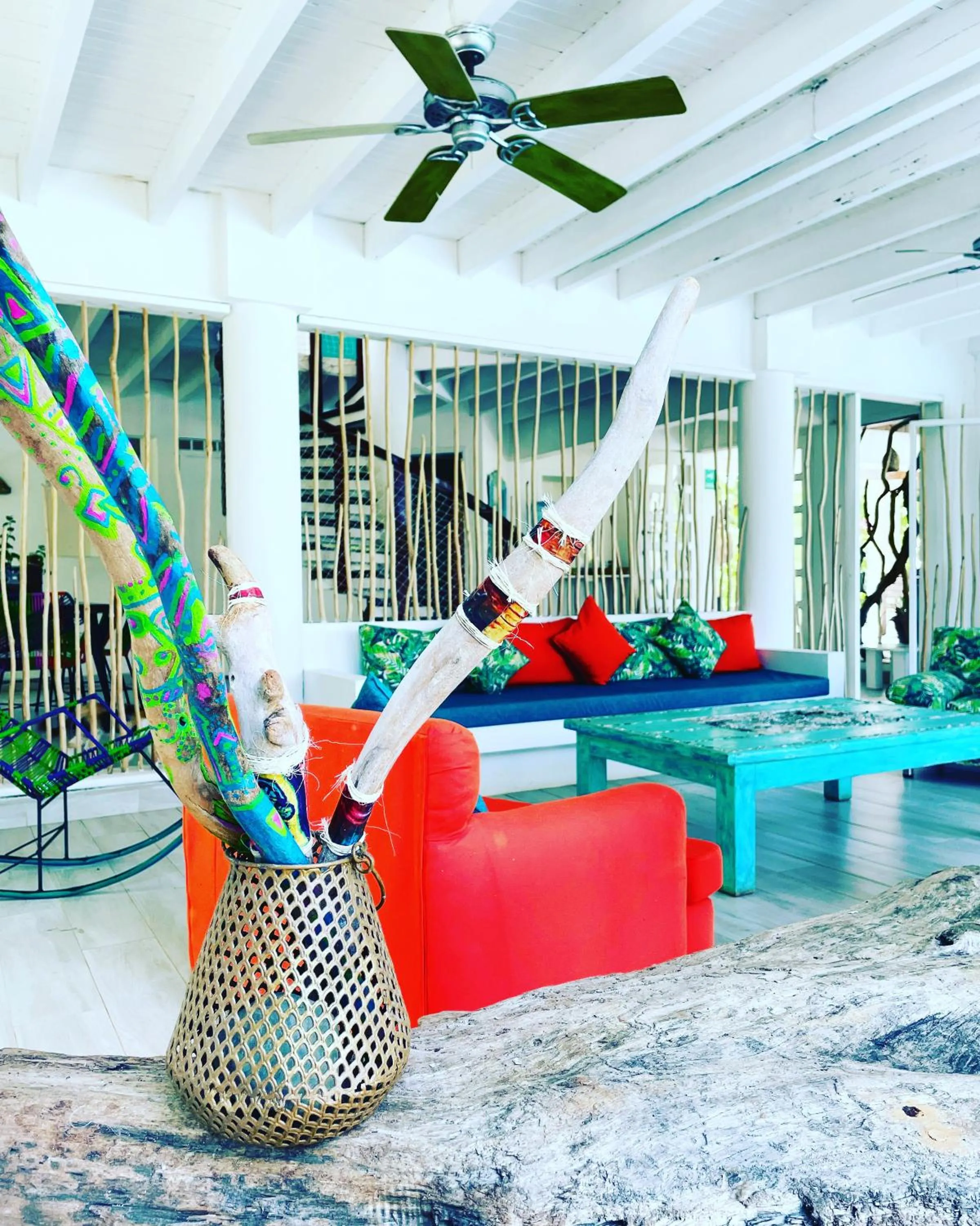 Living room in Casa de las Flores tropical