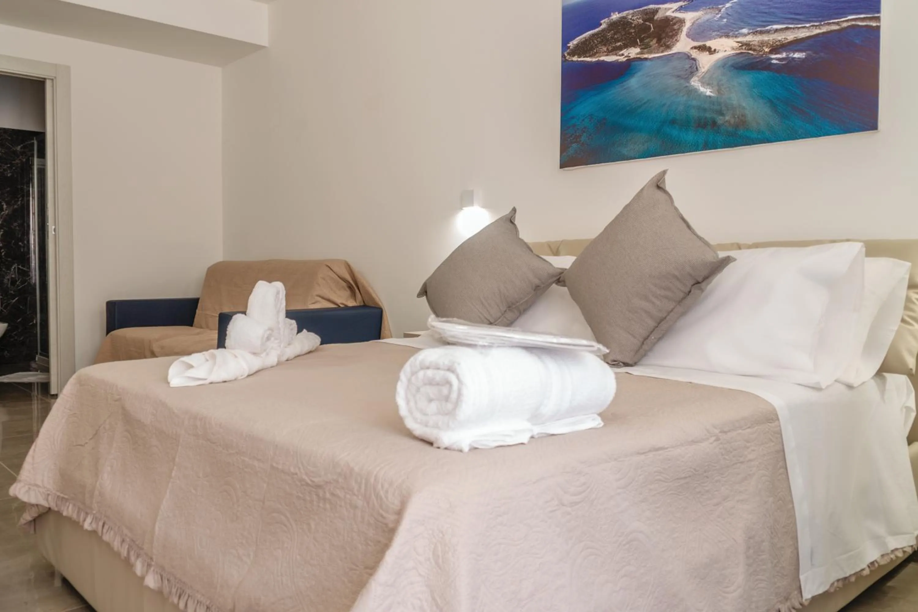 Bed in Mediterraneo Palace Luxury Affittacamere