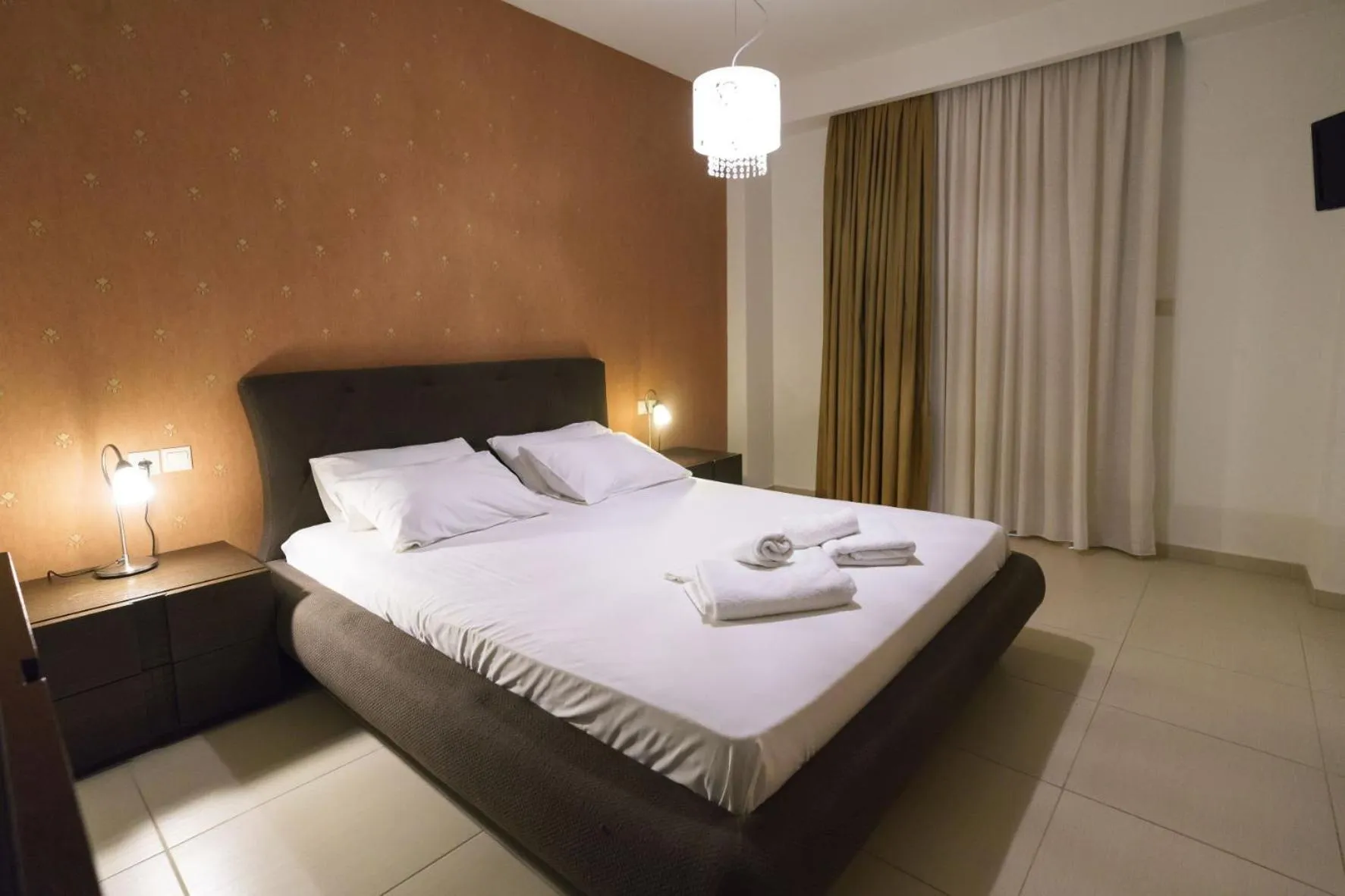 Bed in Hotel Giannoulis