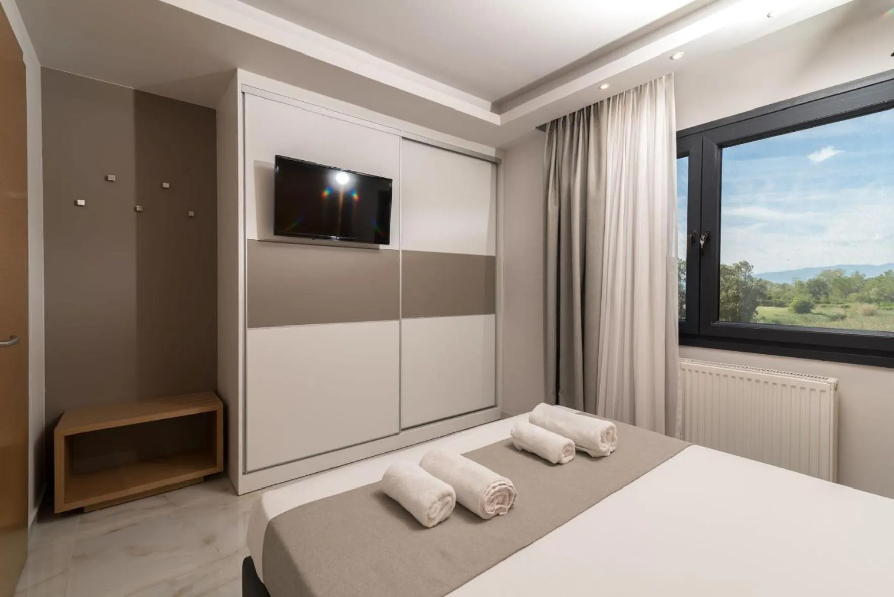 Bed in Hotel Giannoulis