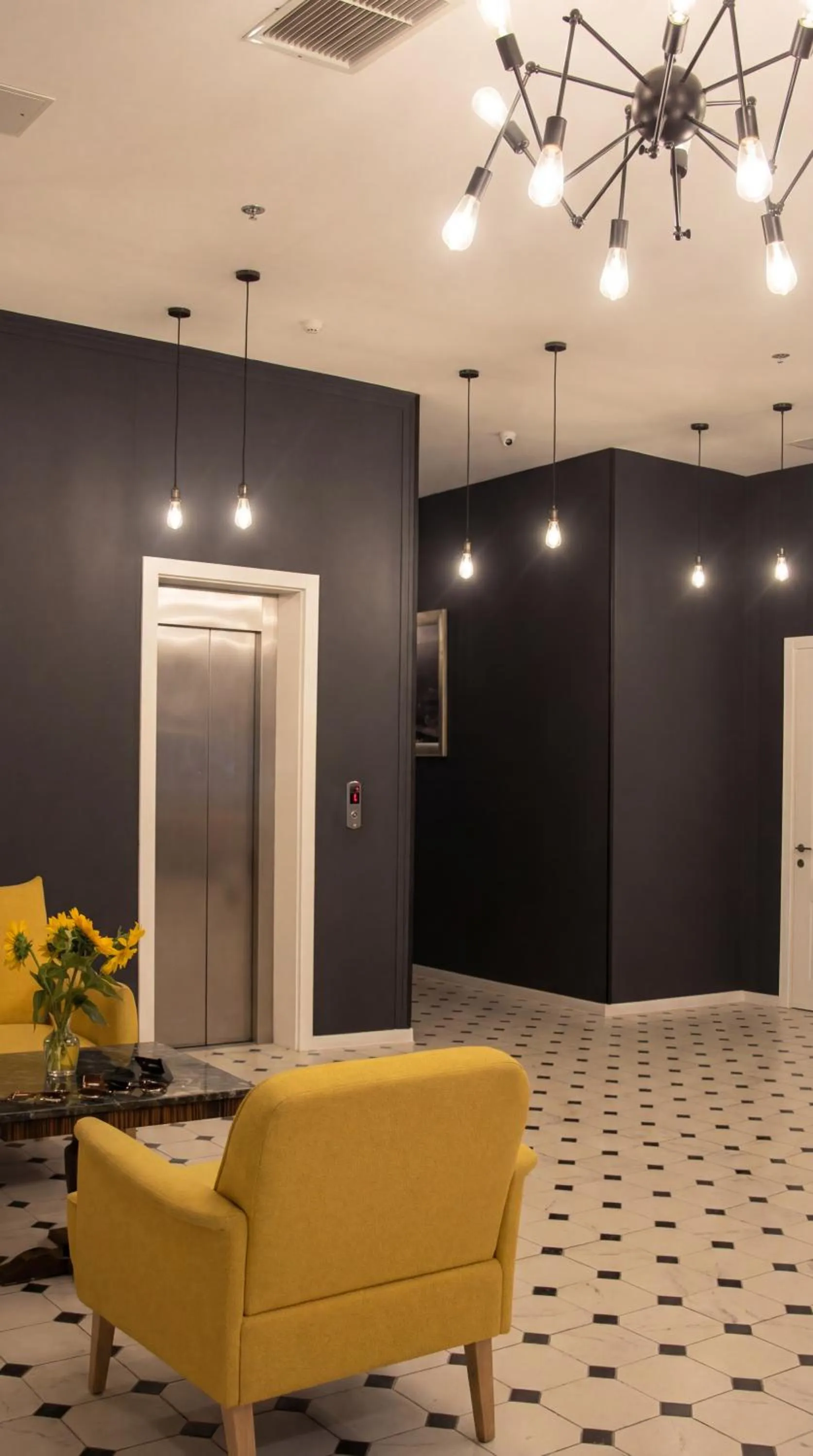 Seating area in Bricks Hotel