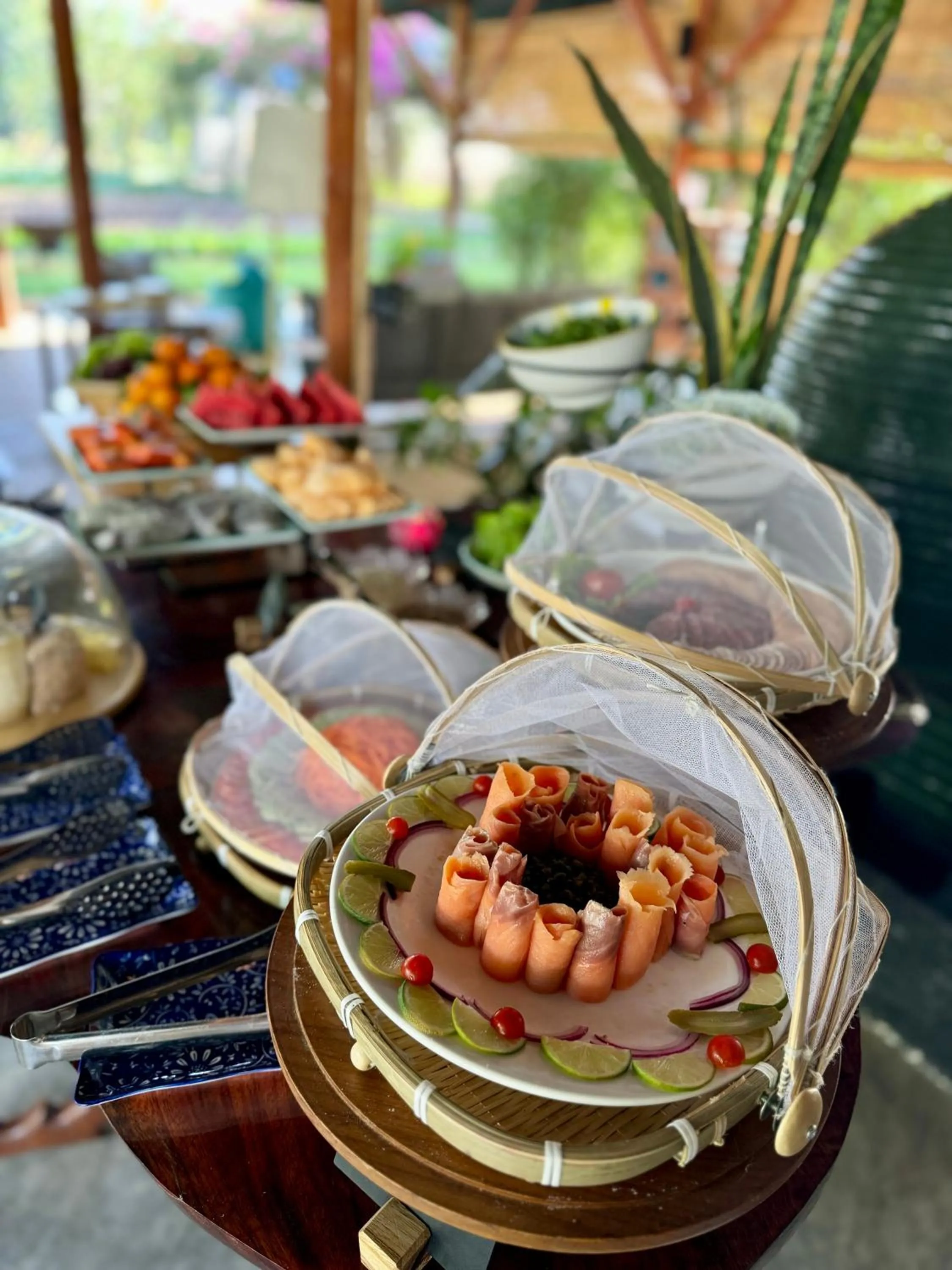 Buffet breakfast in The Namkhan, a Small Luxury Hotel of the World