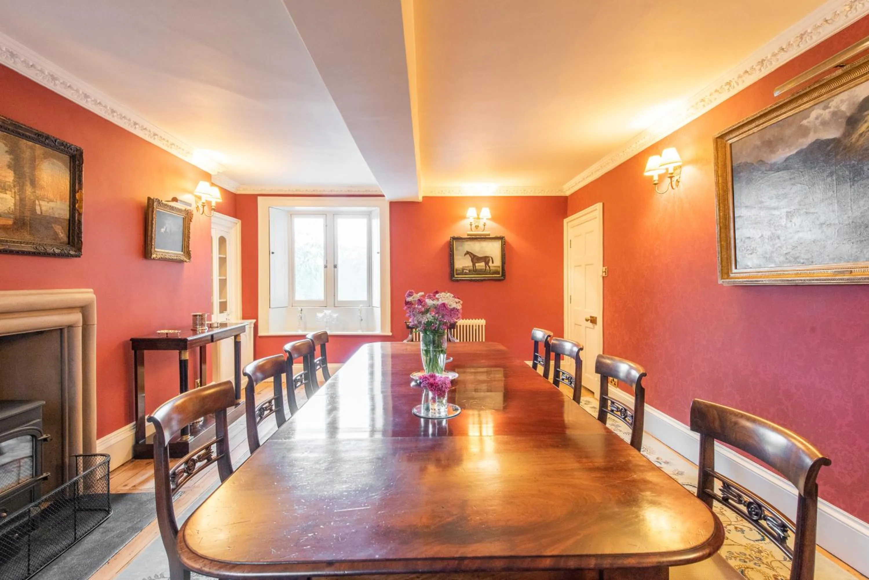 Dining area in Florence Nightingale Suites at Lea Hurst
