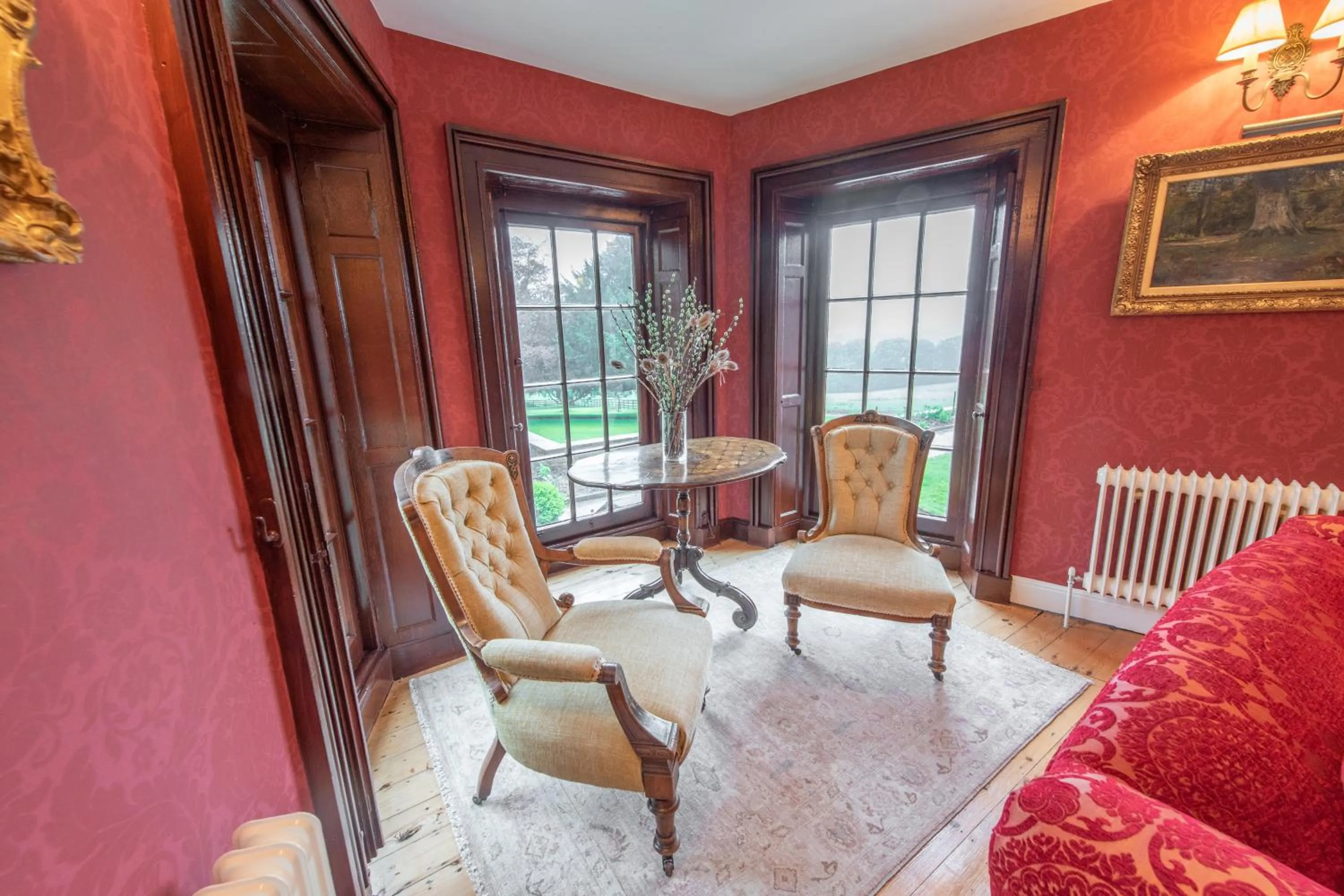 Living room in Florence Nightingale Suites at Lea Hurst