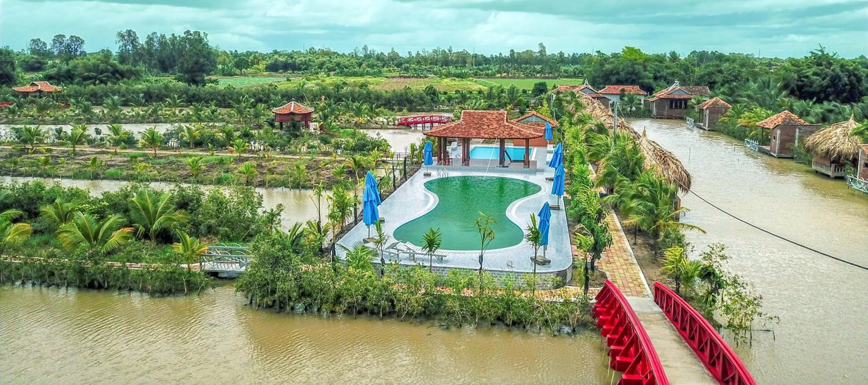 Bird's eye view in CASA ECO Mekong Resort