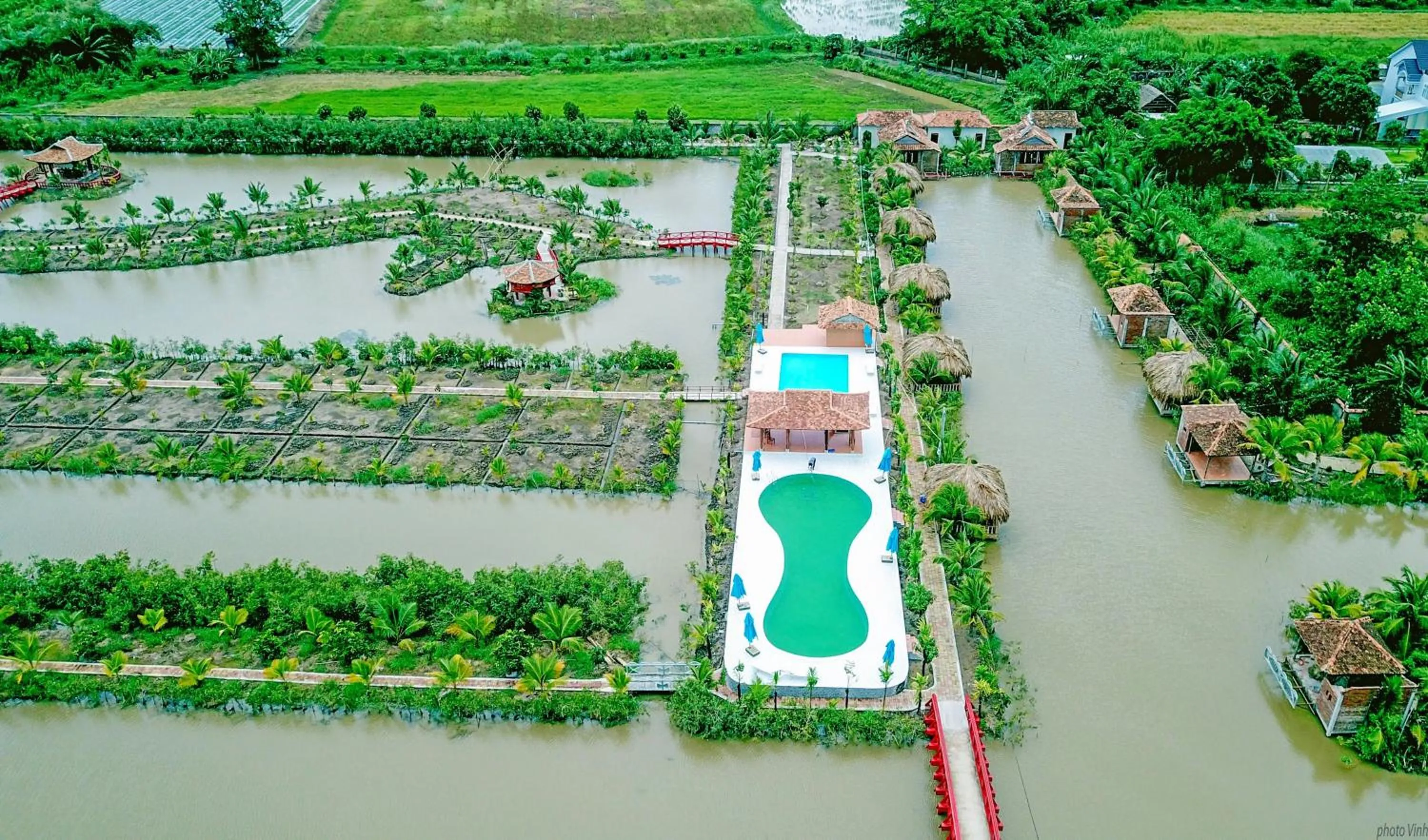 Bird's eye view in CASA ECO Mekong Resort