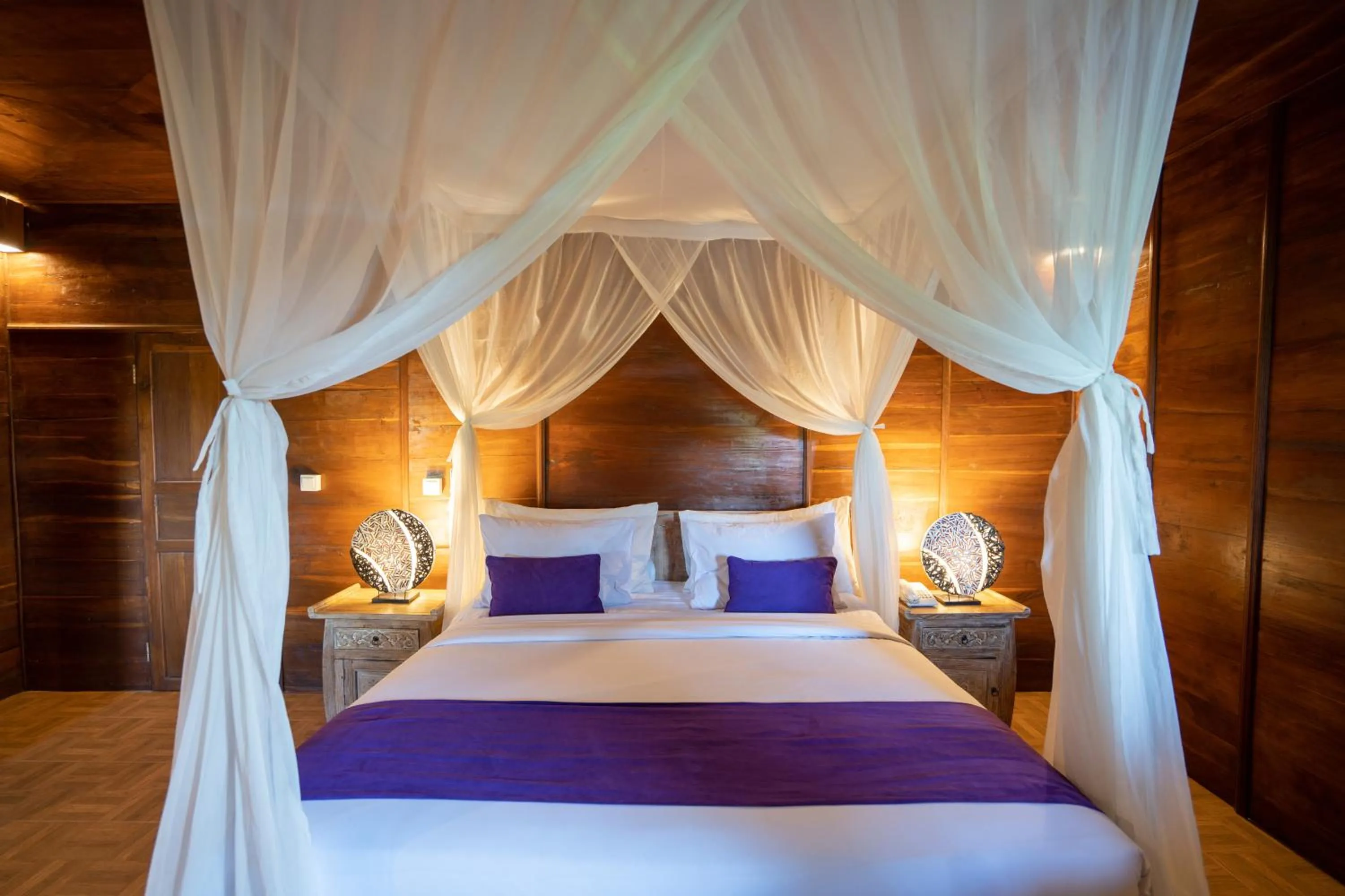 Bed in Uma Sebatu Villa Ubud