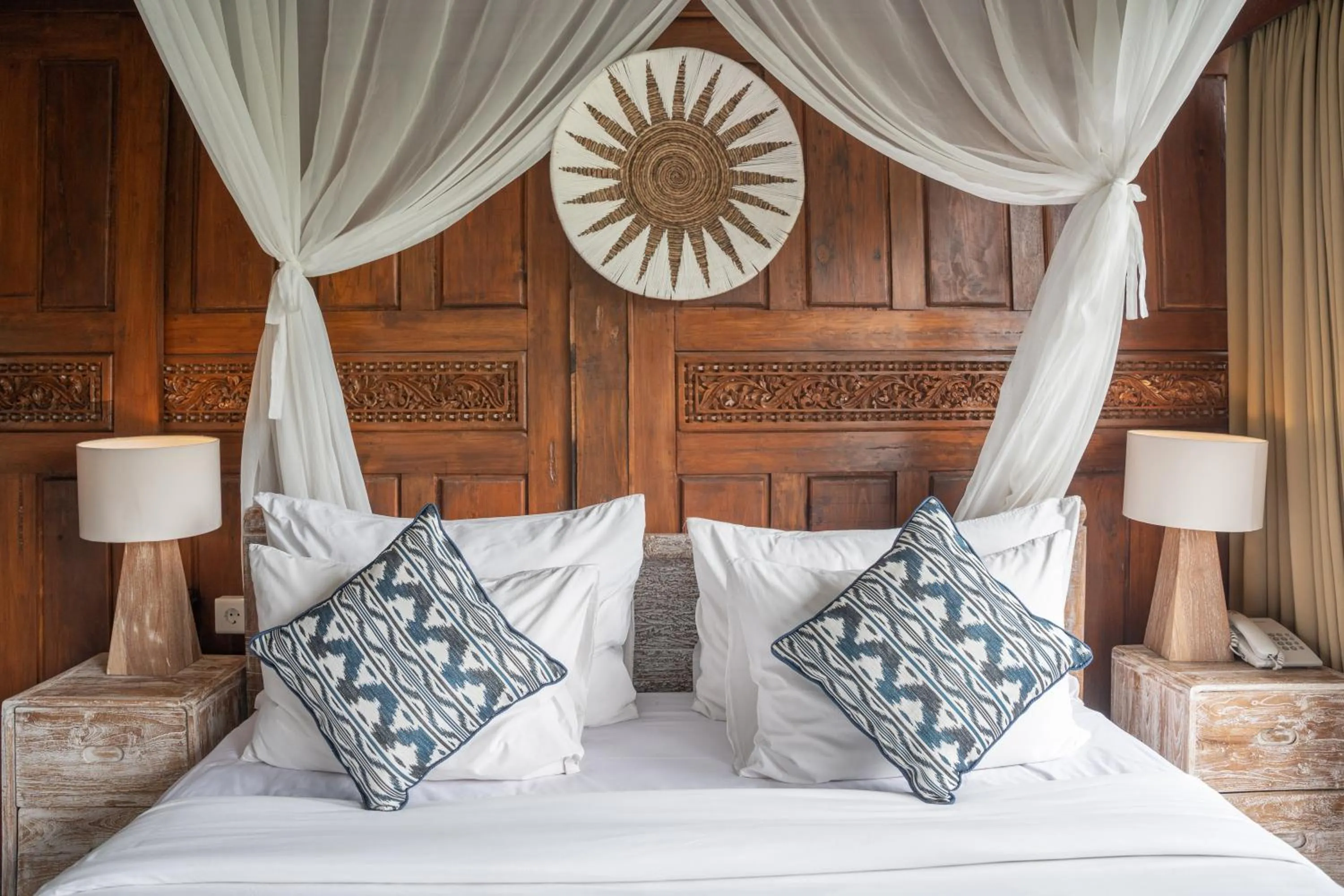 Bed in Uma Sebatu Villa Ubud