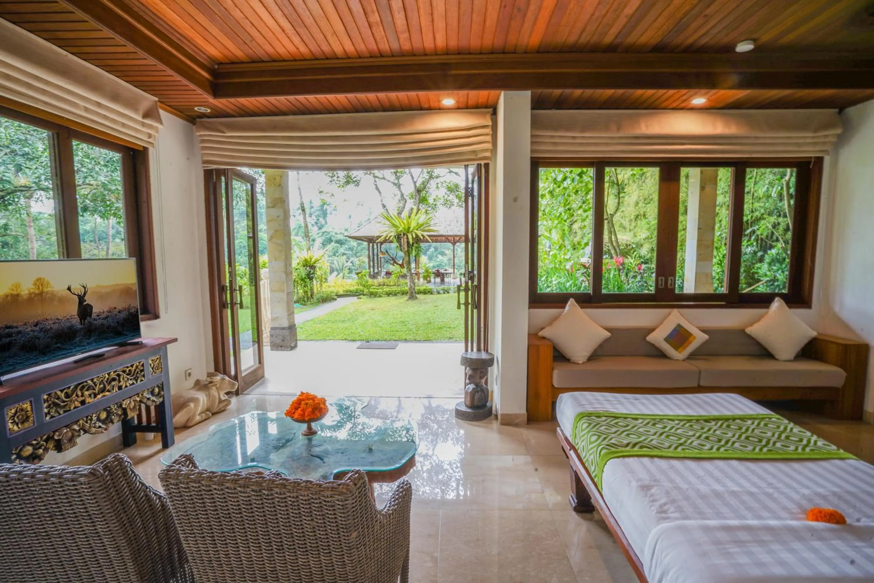 Seating area, Bed in The Allure Ubud Villas & Spa crafted by freshWater Asia