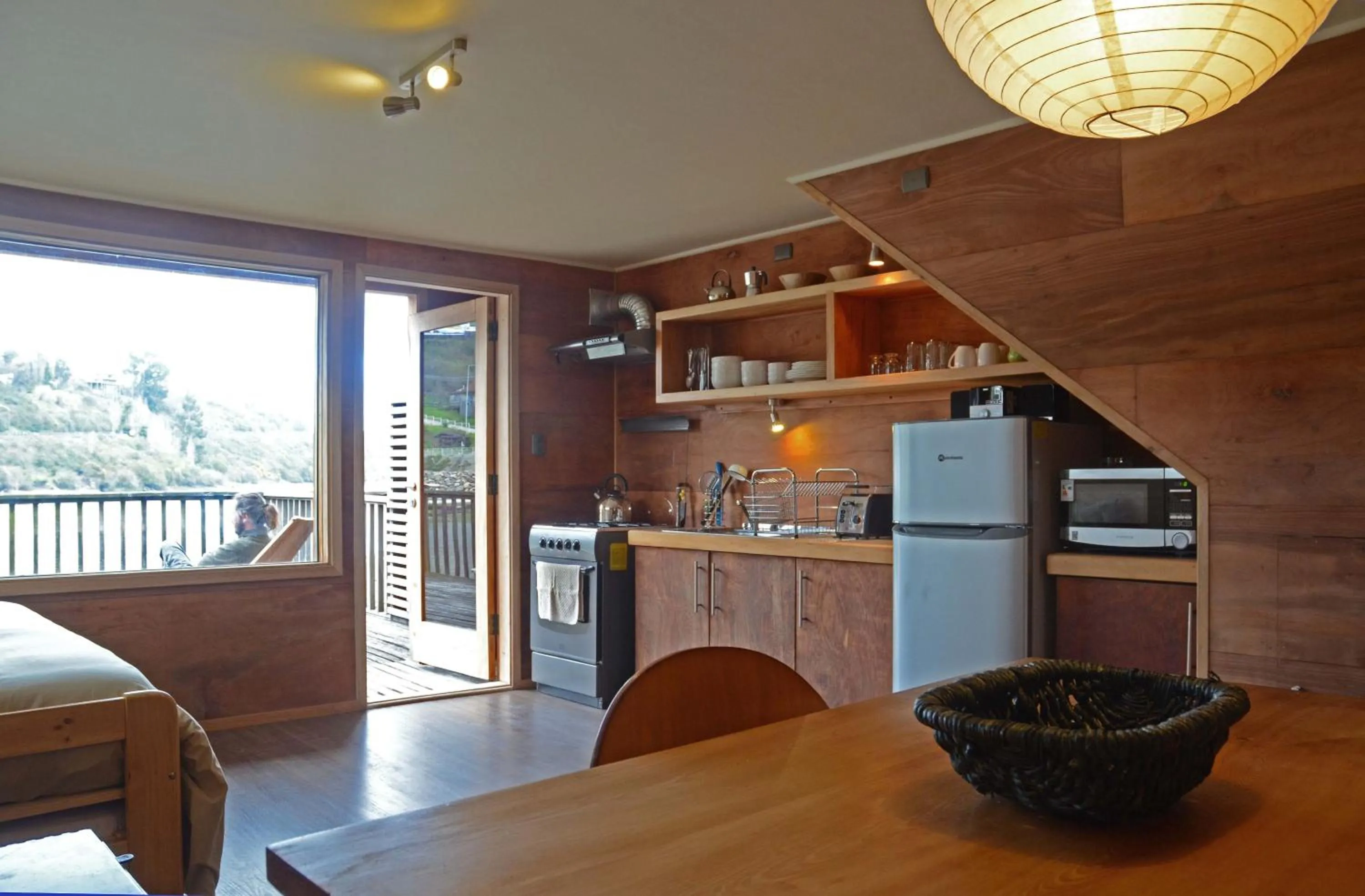 Kitchen or kitchenette in Palafito Azul Apart Hotel