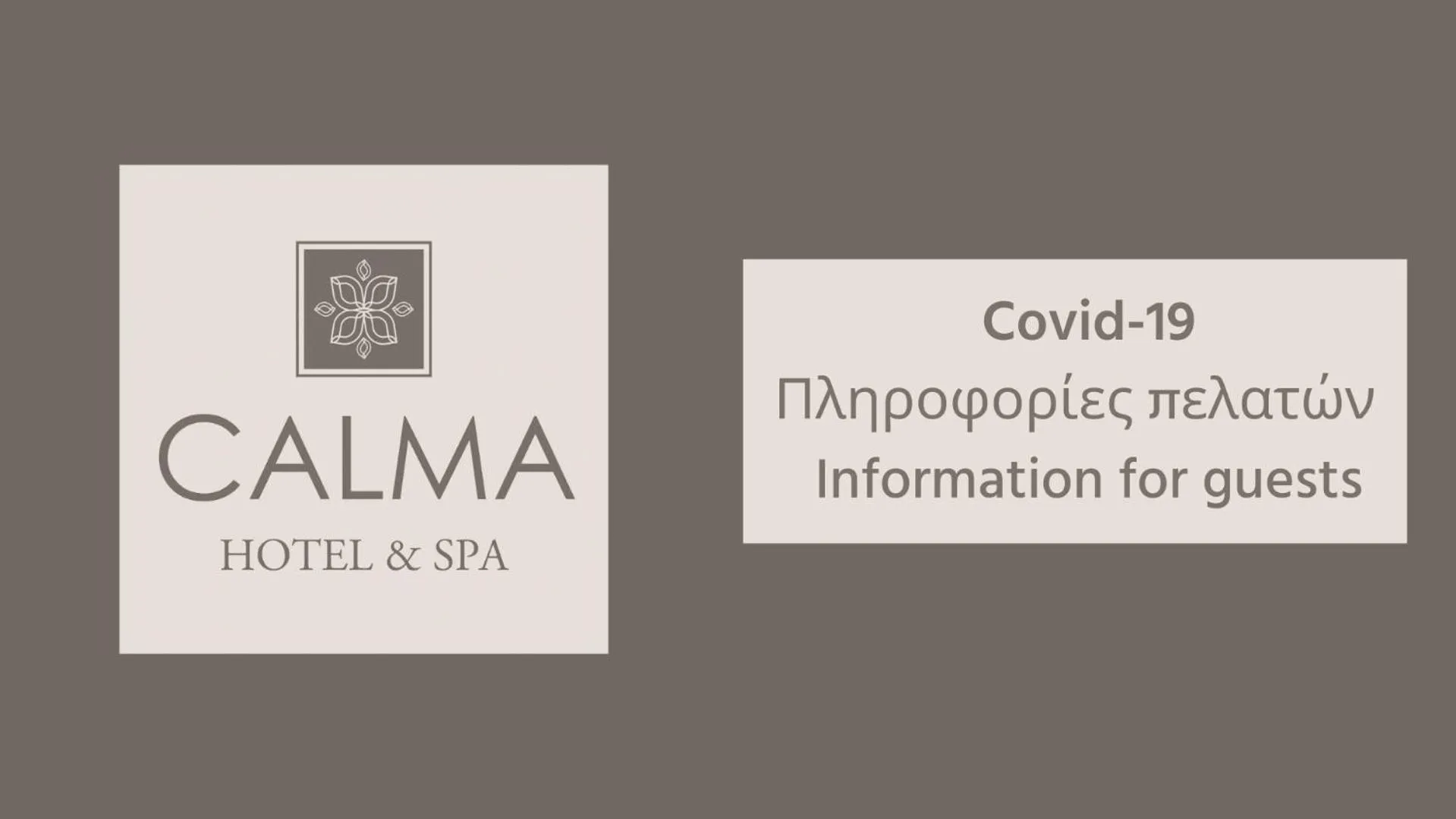 Logo/Certificate/Sign in Calma Hotel & Spa