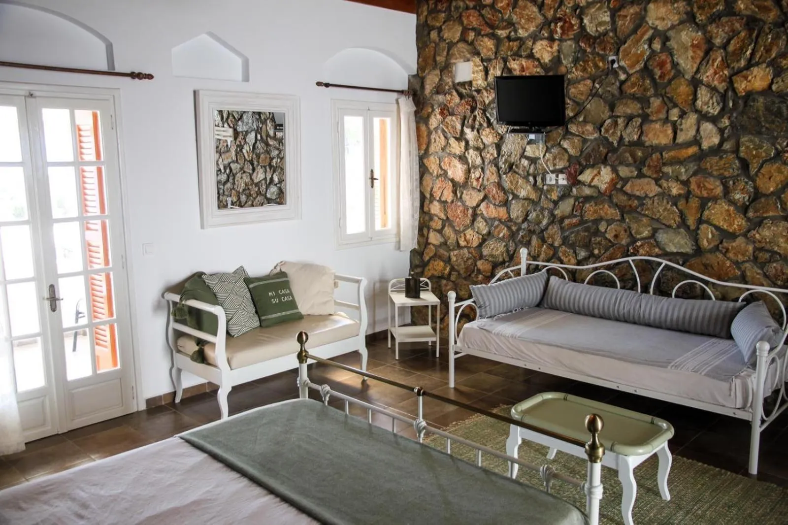 Bed in Vareladiko studios