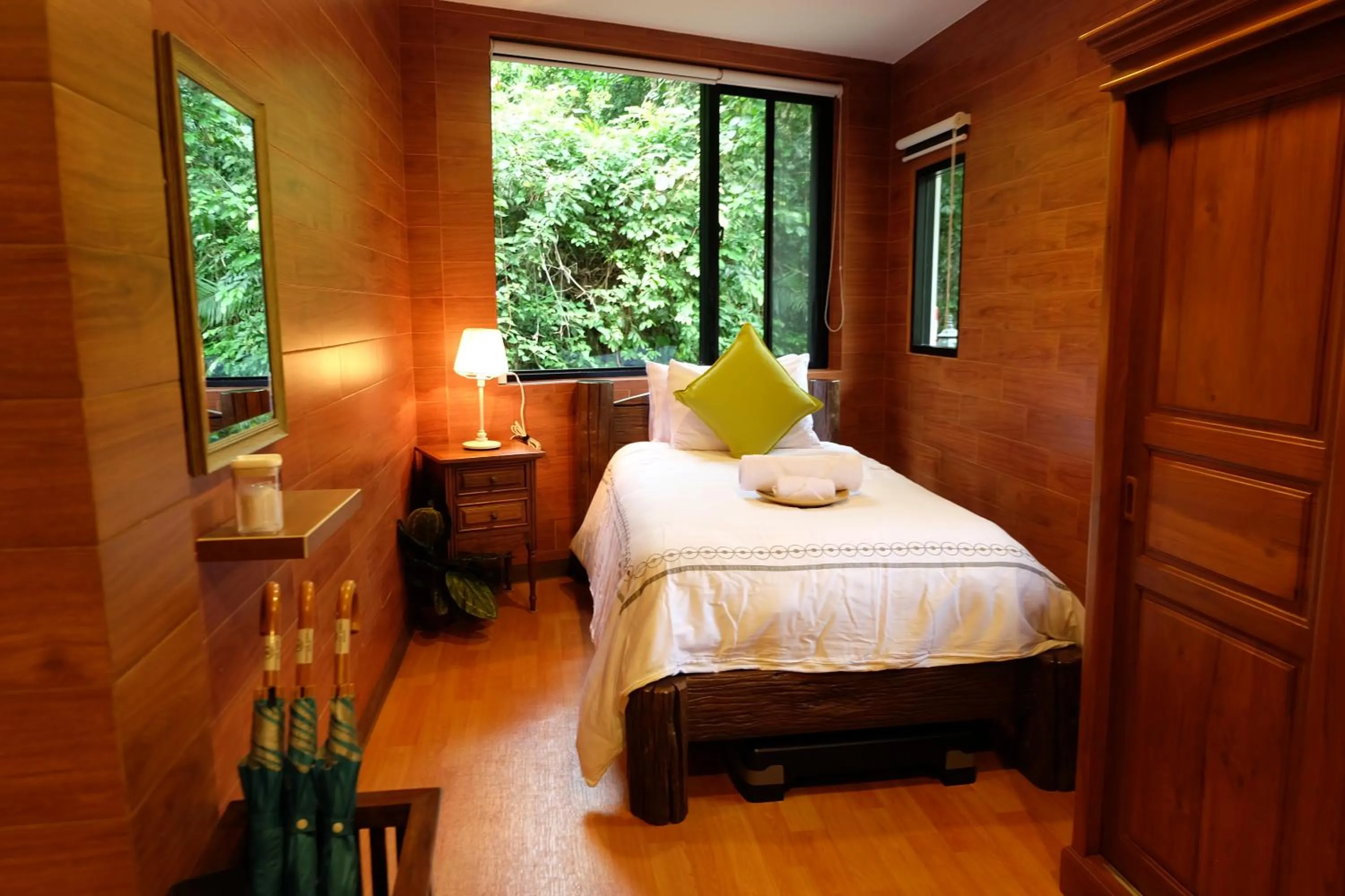 Bed in Namtok Sarika Resotel