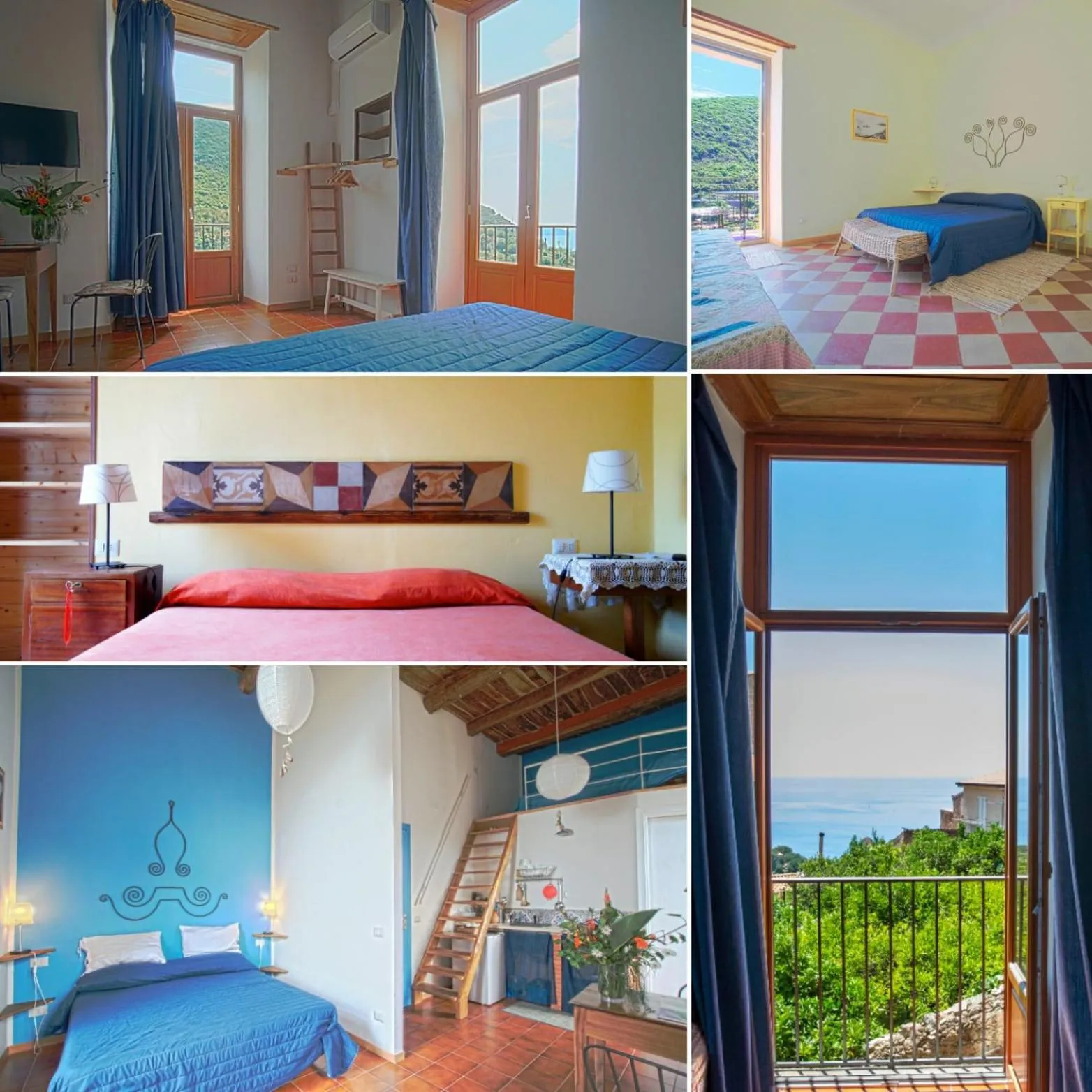 View (from property/room), Bed in La Casa sul Blu Albergo Diffuso