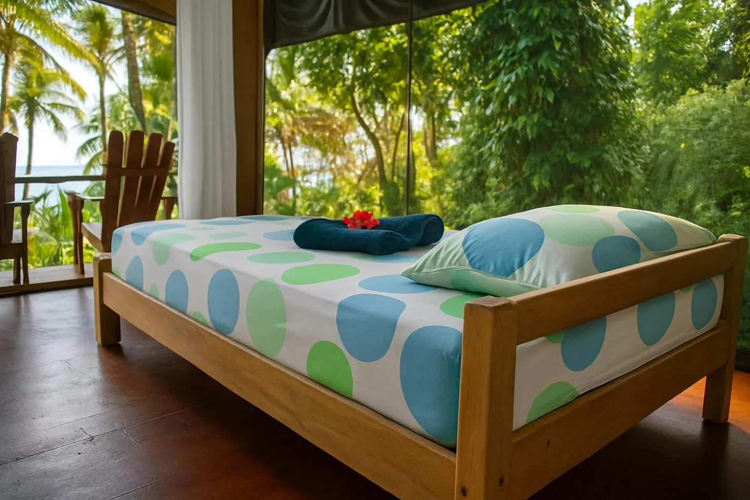 Bed in La Leona Eco Lodge