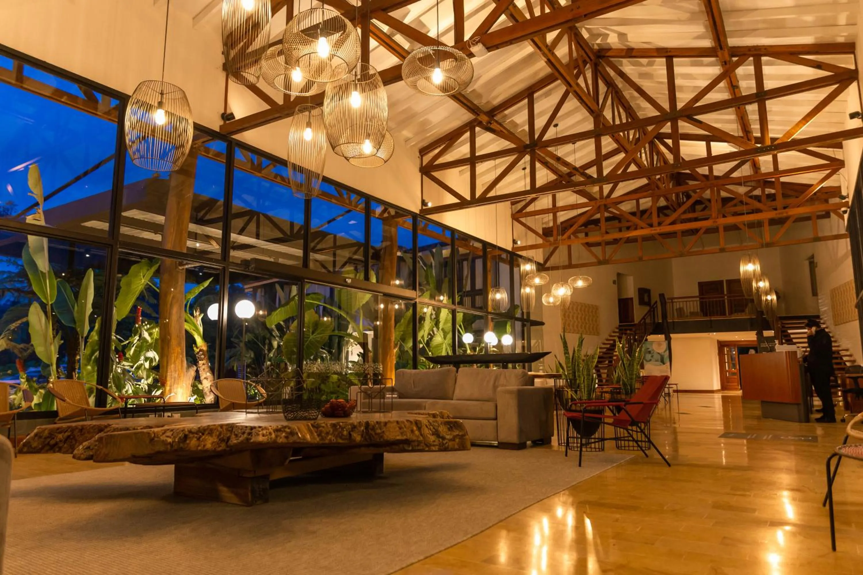 Lobby or reception in Termales El Otoño