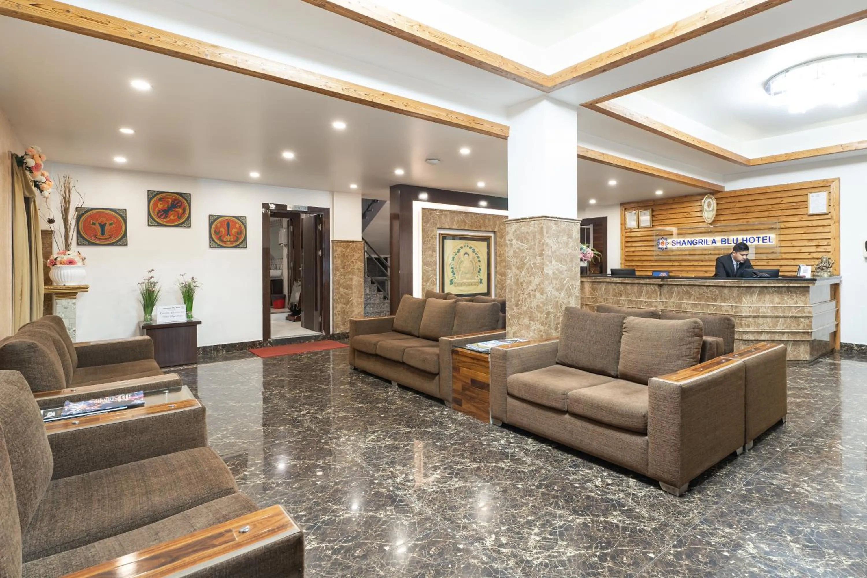 Seating area in Shangrila Blu Hotel