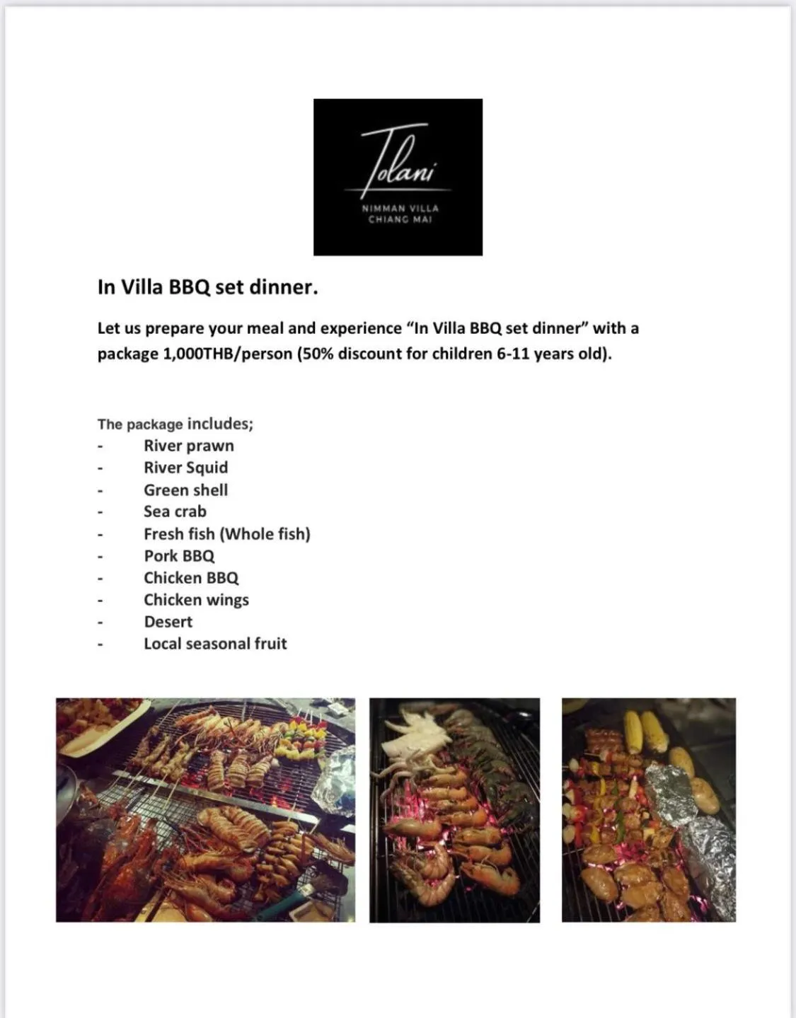 BBQ facilities in Tolani Northgate Villa Chiang Mai