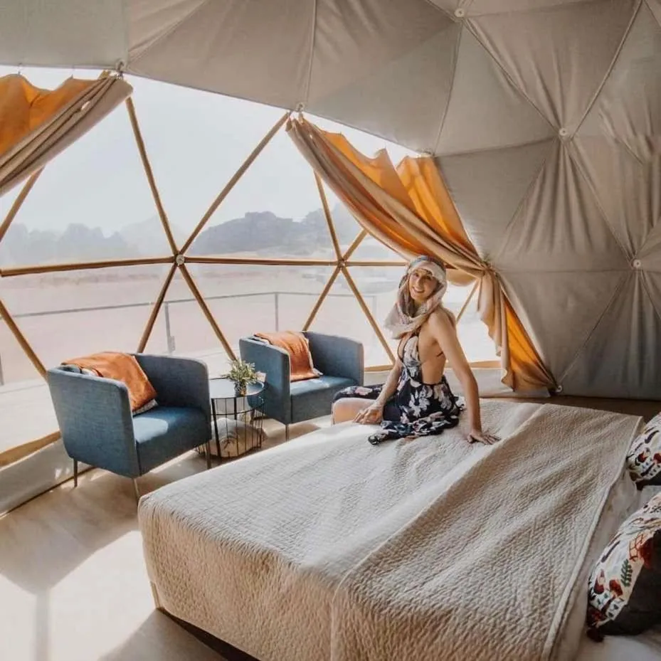 Bed in Traditions of Wadi Rum camp & jeep tour