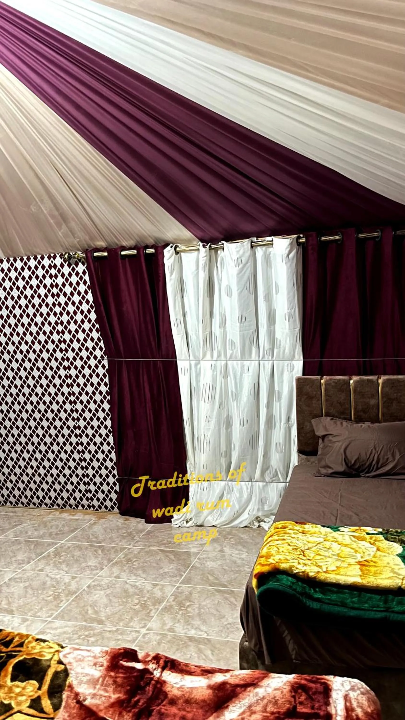 Bed in Traditions of Wadi Rum camp & jeep tour