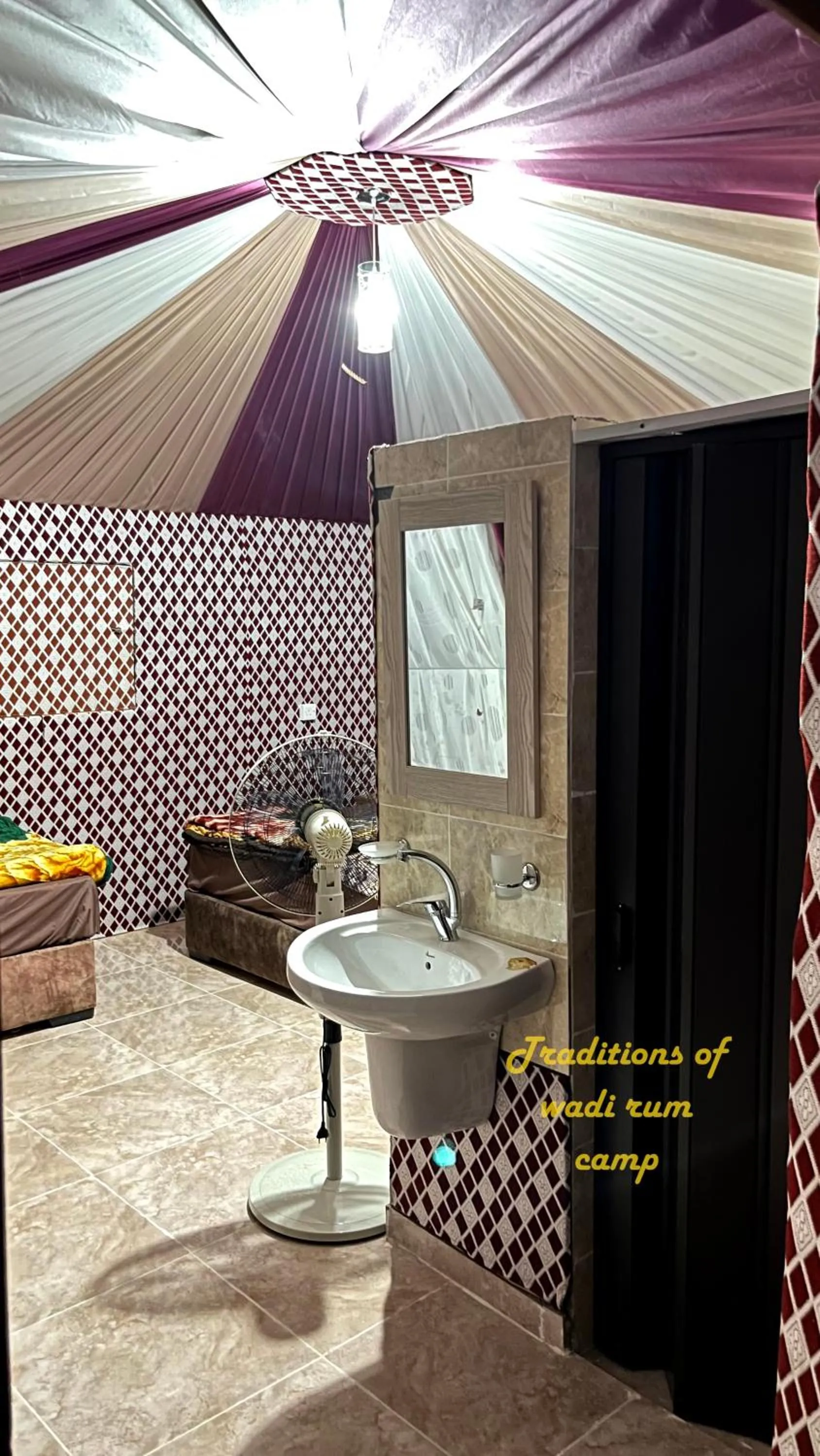 Bed in Traditions of Wadi Rum camp & jeep tour