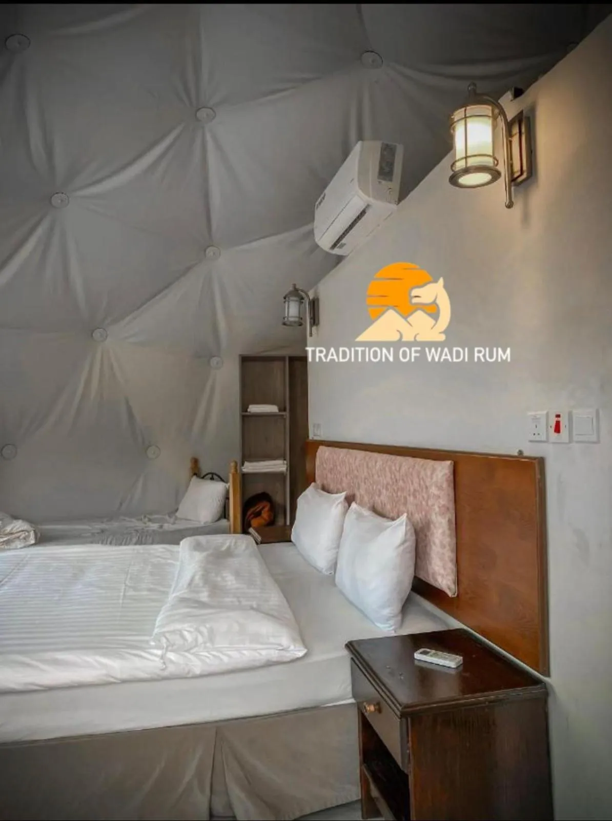 Bed in Traditions of Wadi Rum camp & jeep tour