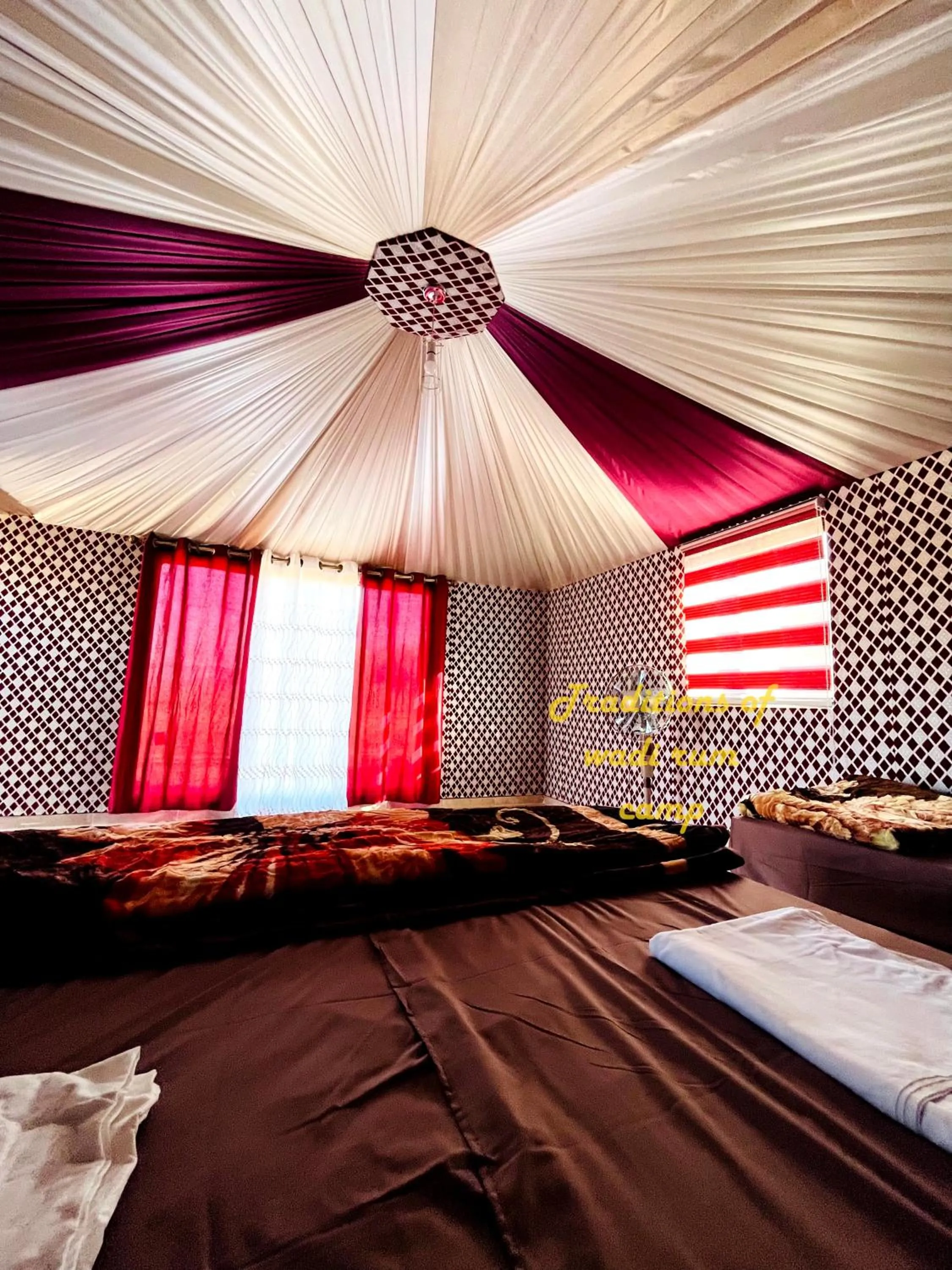 Bed in Traditions of Wadi Rum camp & jeep tour
