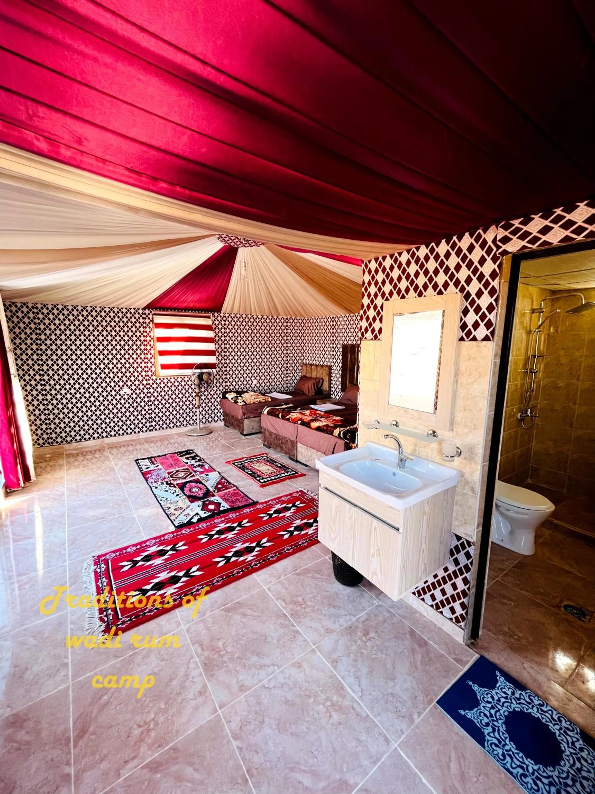 Photo of the whole room, Bed in Traditions of Wadi Rum camp & jeep tour
