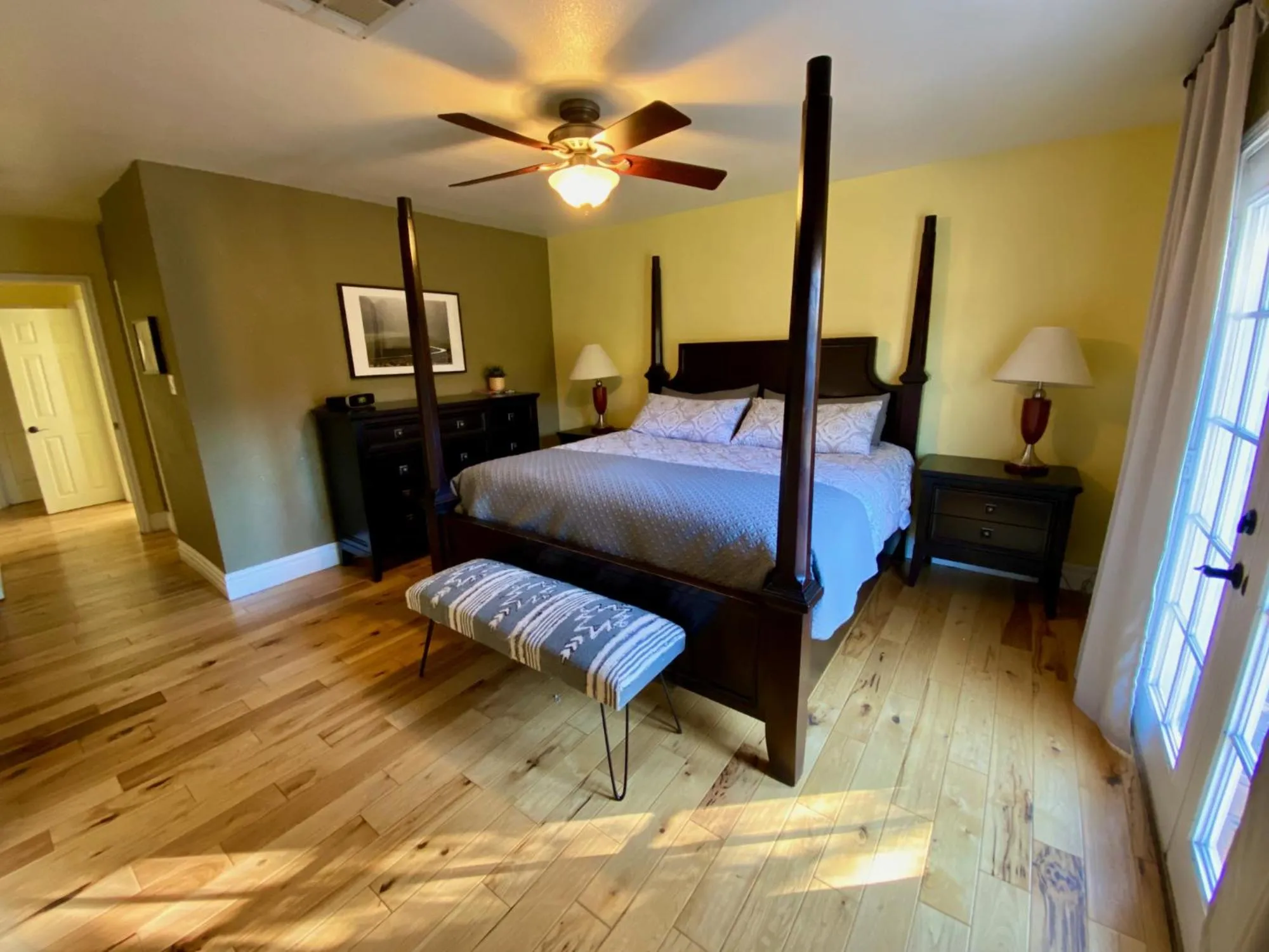 Bedroom, Bed in Newer Ranch with Pool and Hot Tub near the Strip and Freemont street.