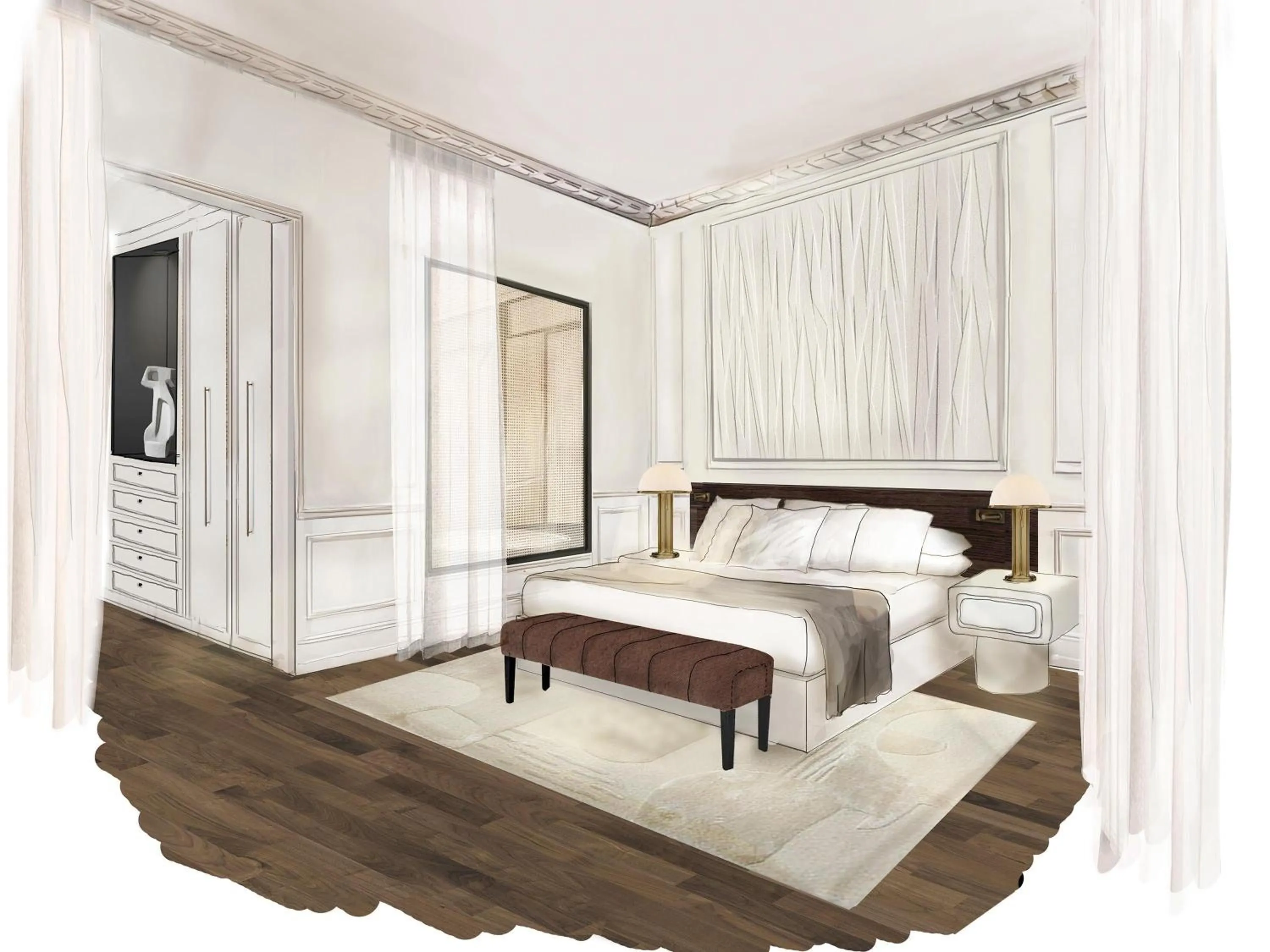 Bedroom, Bed in Maison Delano Paris