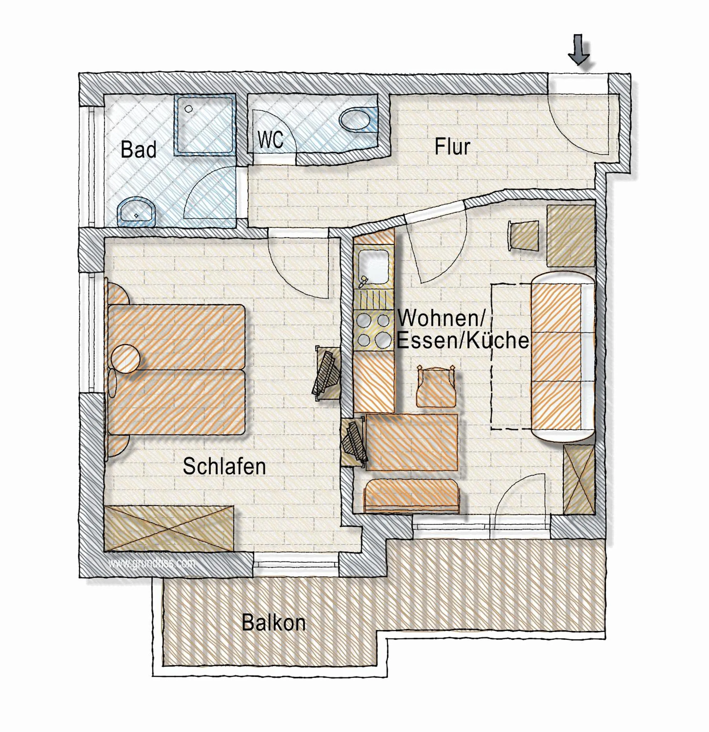 Floor plan in Posers Bergwelt B&B