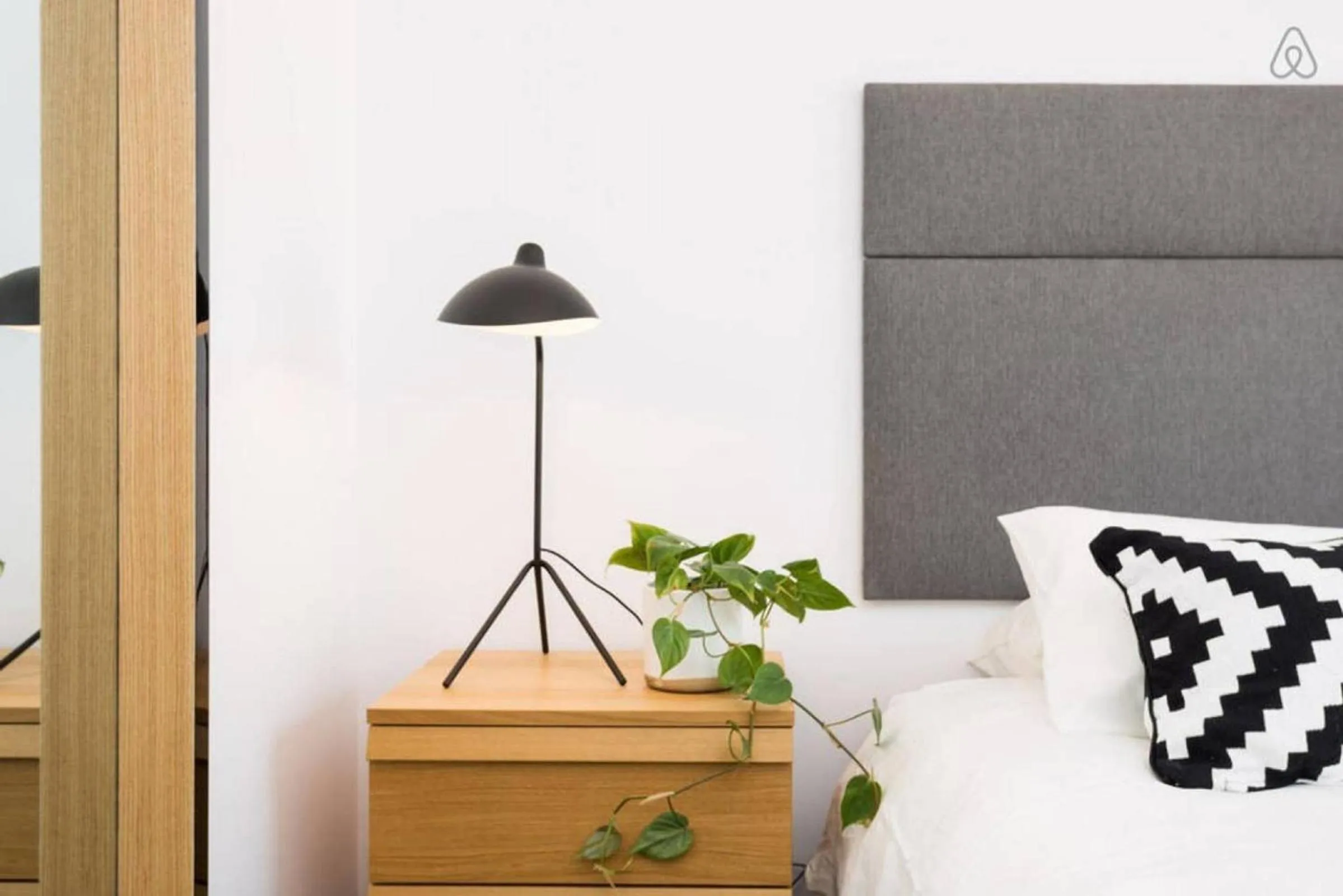 Bedroom, Bed in Lola Three Levels of Style with Rooftop Terrace